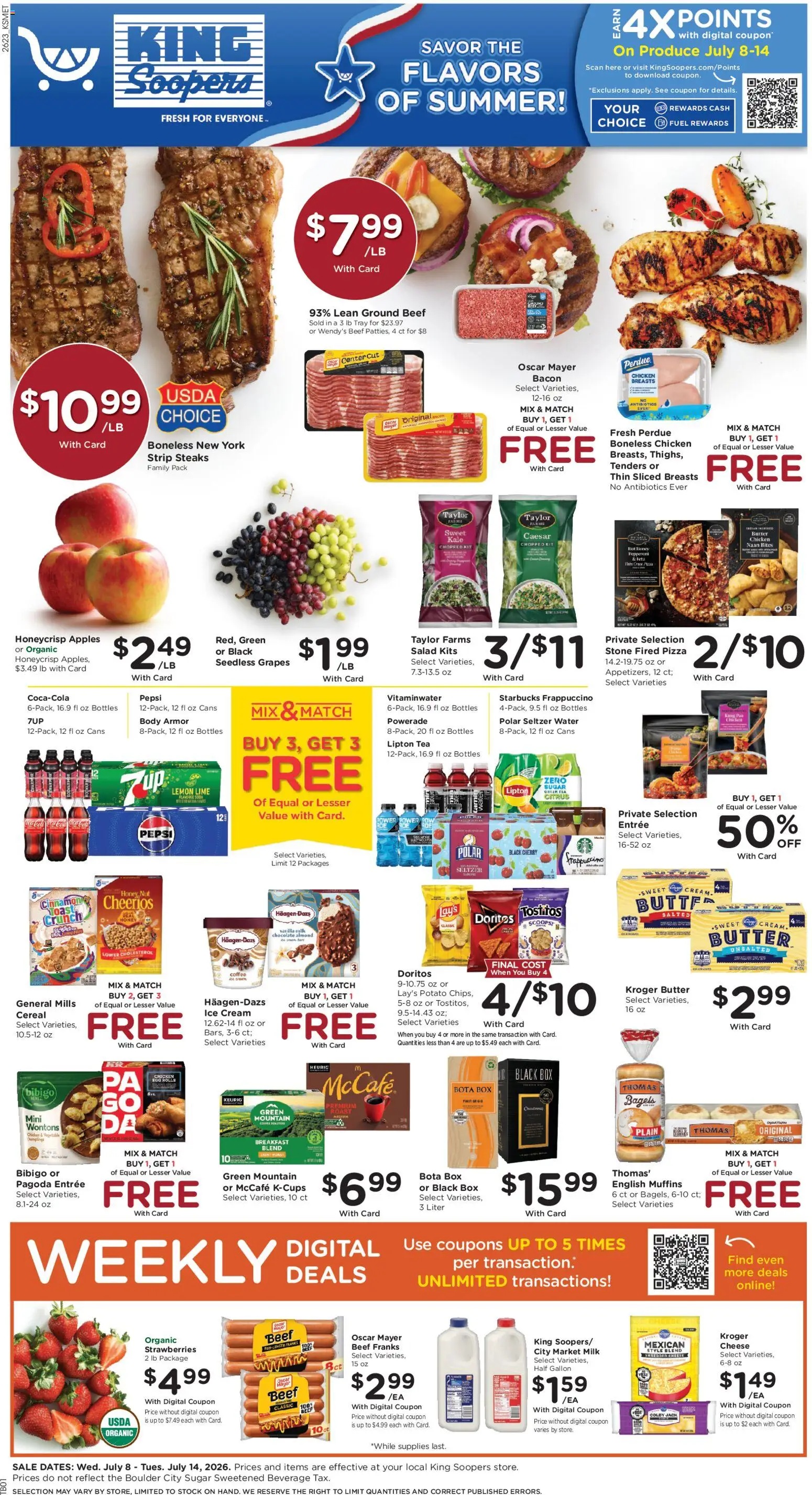 King Soopers Weekly Ad - valid from 07/08/2026 | Page: 1 | Products: Chocolate, Apples, Cream, Lime