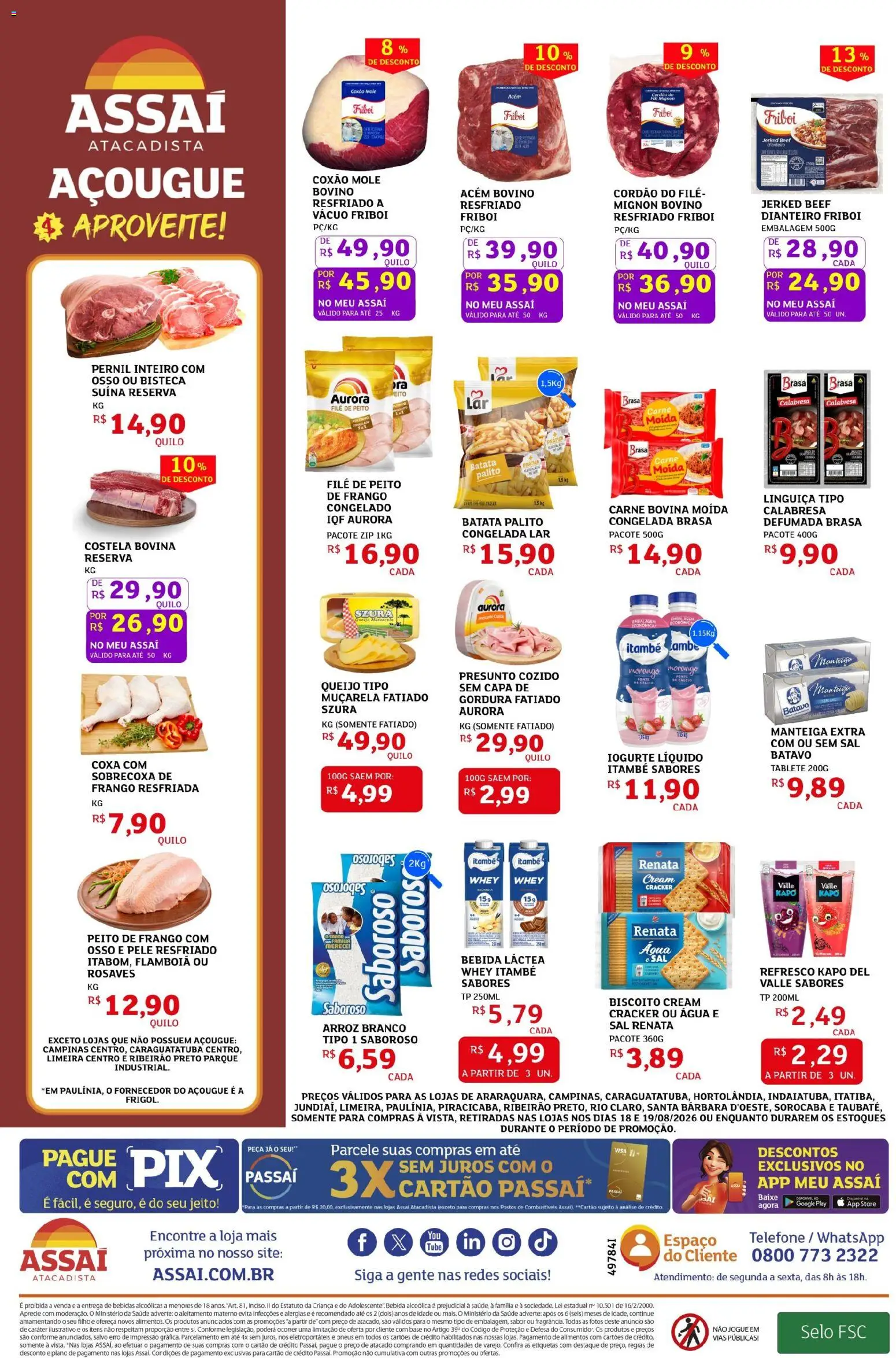 Assaí Atacadista Folheto - válido de 18/08/2026 | Página: 2 | Produtos: Pernil, Iogurte, Muçarela, Bebida