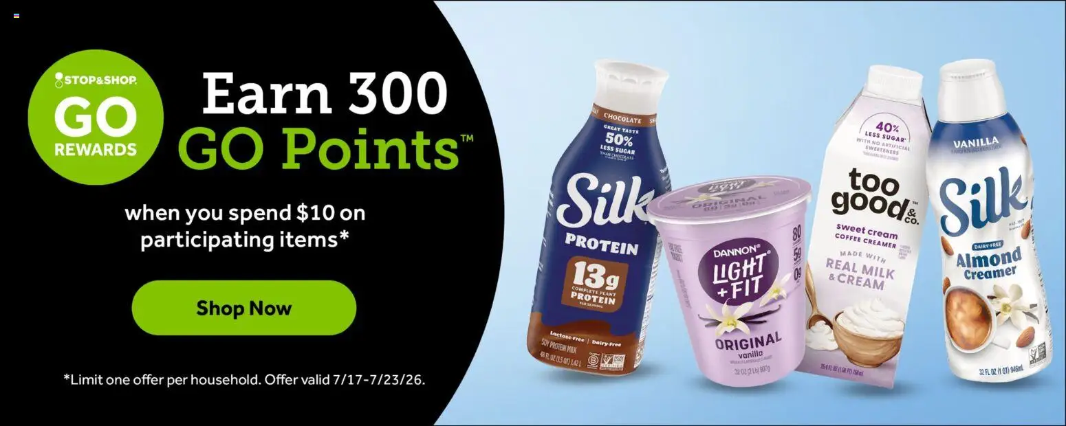 Stop & Shop Weekly Ad - valid from 07/17/2026 | Page: 2 | Products: Milk, Coffee, Chocolate, Cream