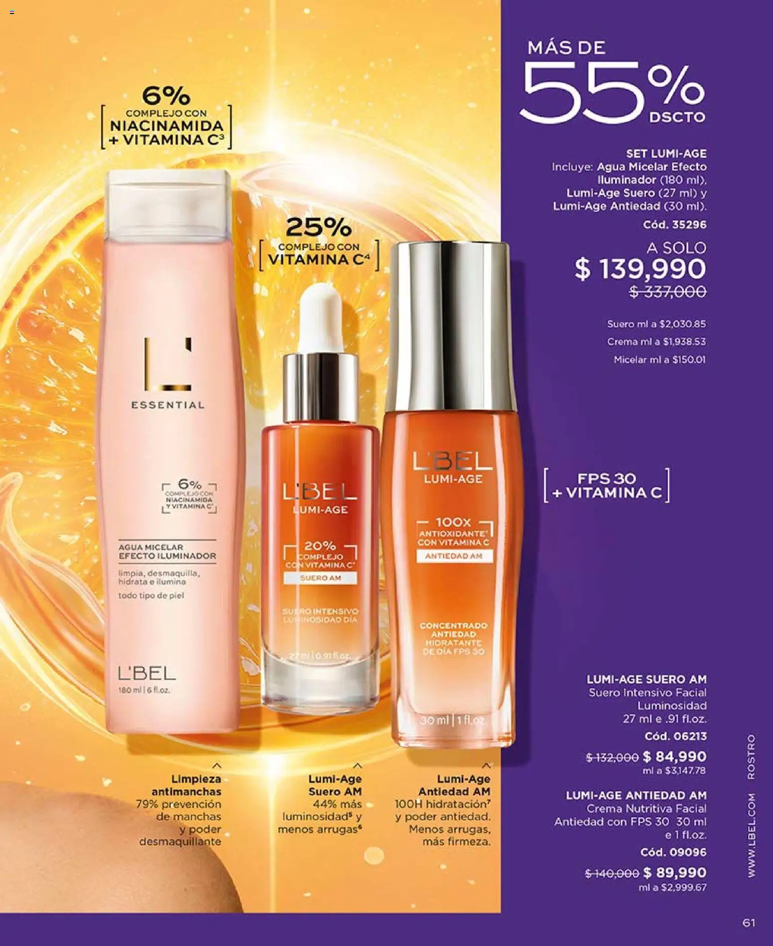 L'Bel revista - valida desde el 17.07.2026 | Página: 61 | Productos: Agua, Crema, Iluminador, Desmaquillante