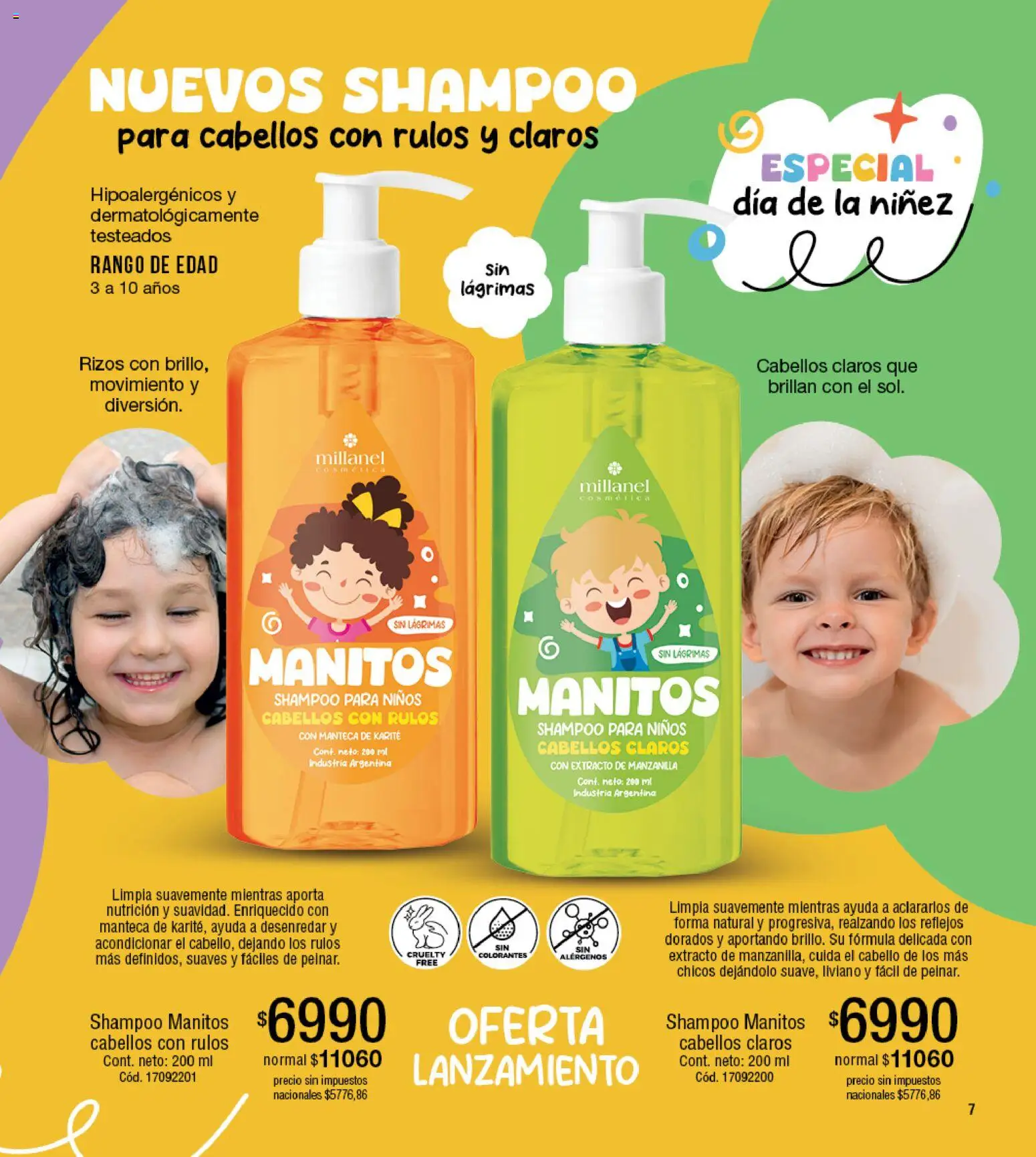 Millanel - Catálogo │ válido desde el 20/07/2026 | Página: 7 | Productos: Manteca de karité, Shampoo para niños, Shampoo, Manteca