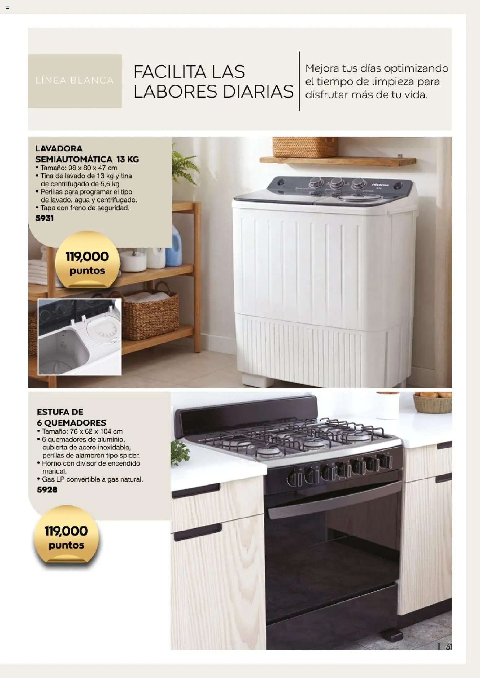 Nuevas ofertas de Fuller válidas en toda la República Mexicana desde el 15/06/2026. ¡Encuentra las mejores ofertas en Fuller catálogo Puntos! | Página: 31 | Productos: Horno, Agua, Lavadora