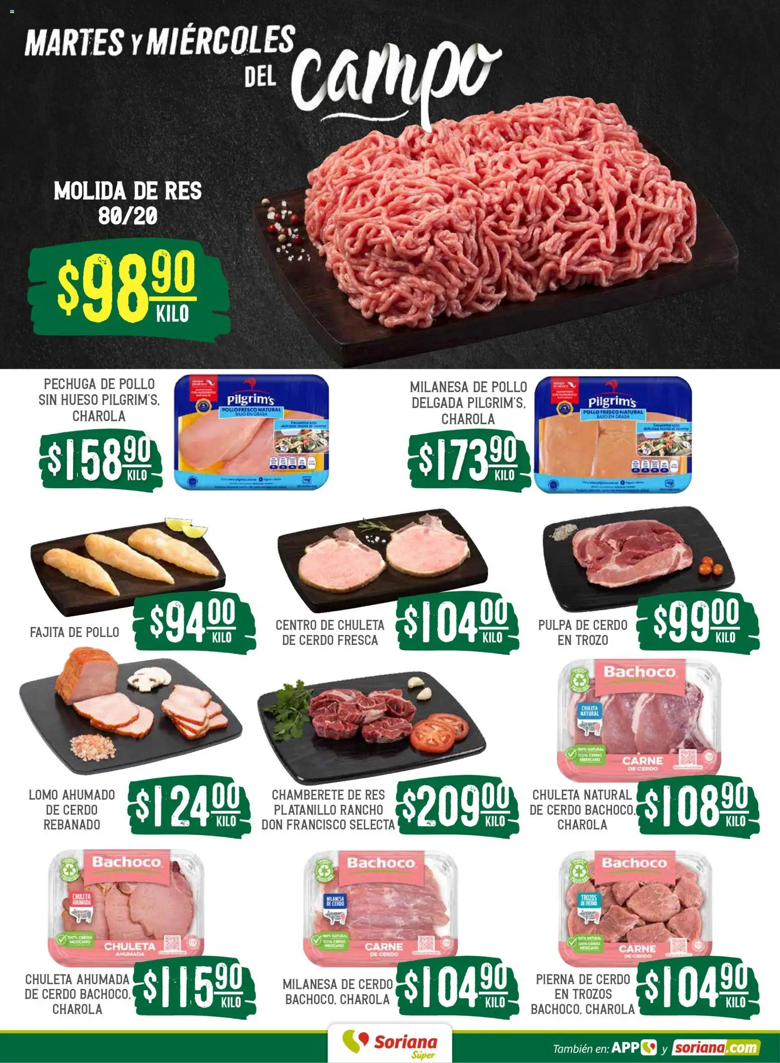 Nuevas ofertas de Soriana válidas en toda la República Mexicana desde el 12.05.2026. ¡Encuentra las mejores ofertas en Soriana Martes y Miércoles del Campo Súper: Nuevo León, Ciudad Victoria y Tampico! | Página: 4 | Productos: Pollo, Milanesa, Cerdo, Res
