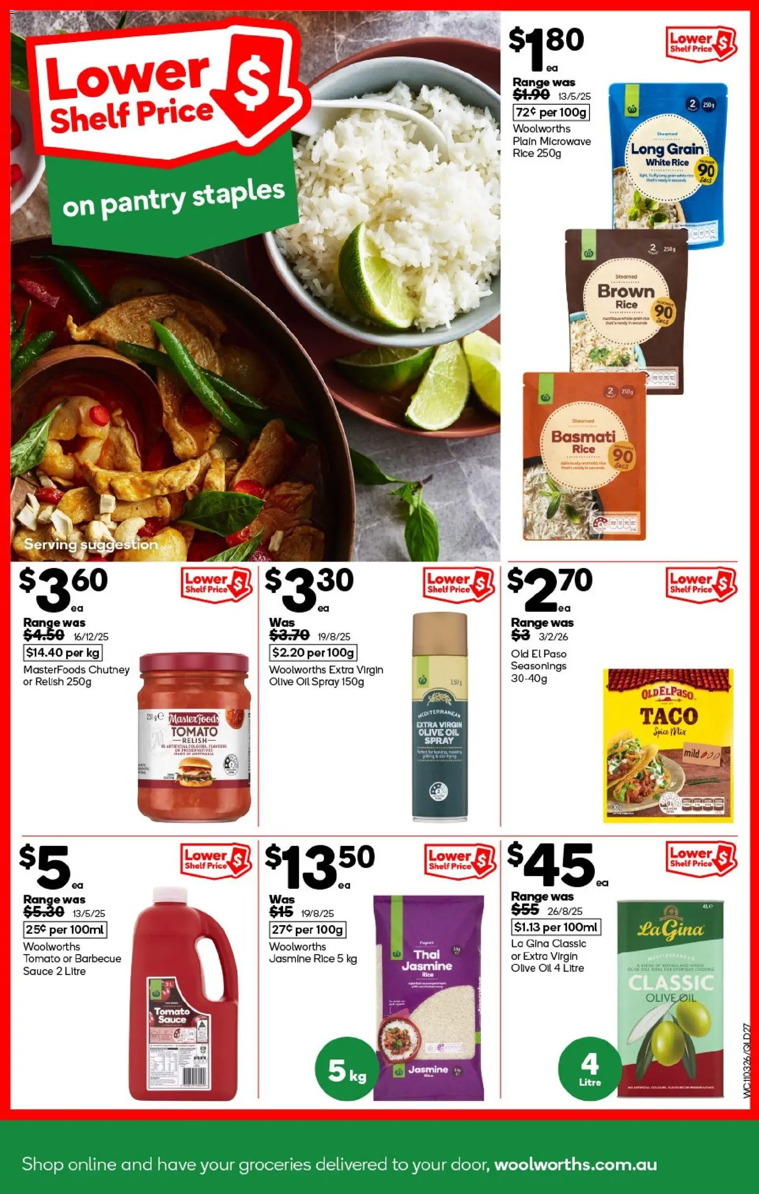 Woolworths catalogue - valid from 11.03.2026 | Page: 27 | Products: Rice, Olive oil, Sauce, Microwave