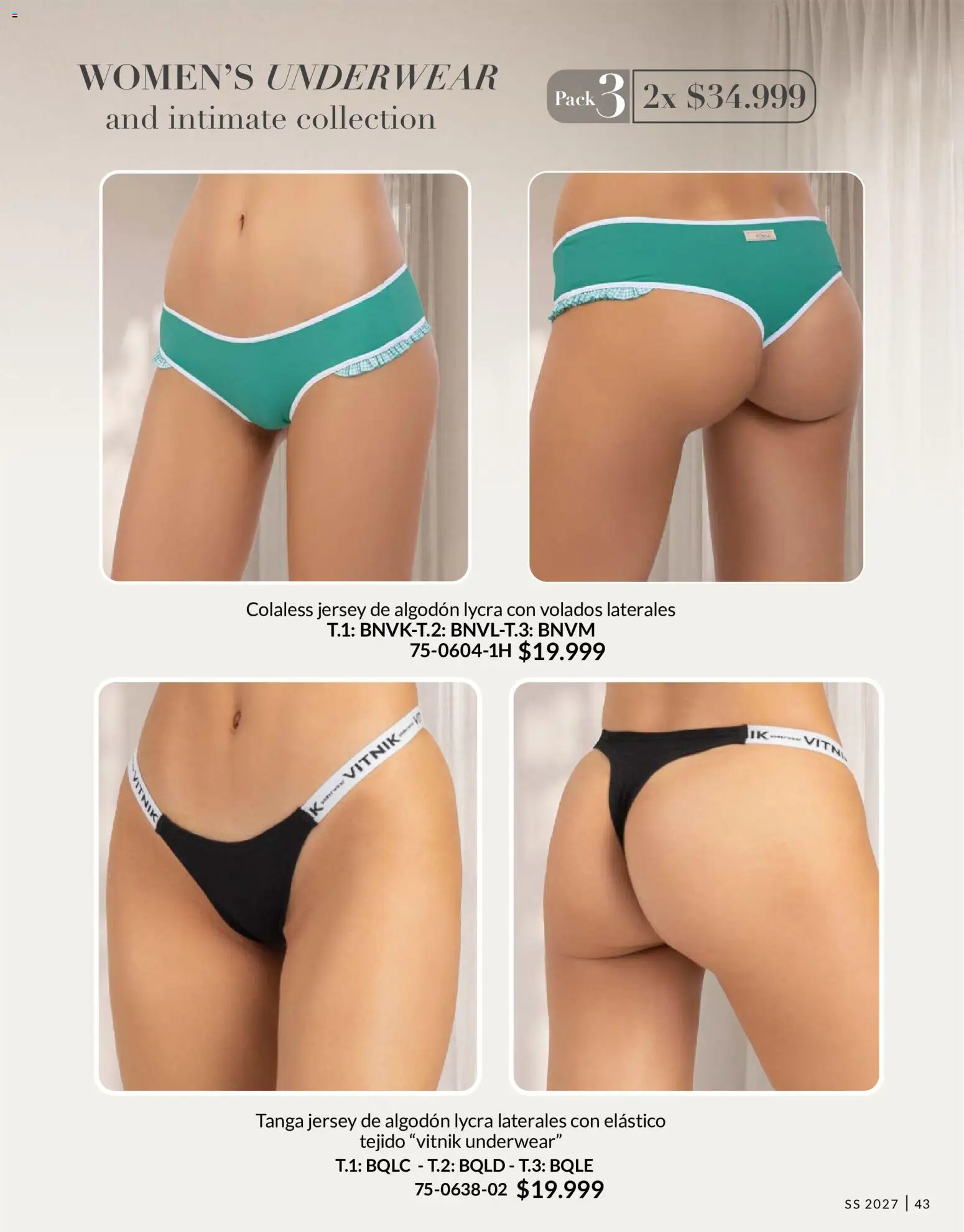 Vitnik - Underwear & Complements │ válido desde el 01/09/2026 | Página: 43 | Productos: Algodón