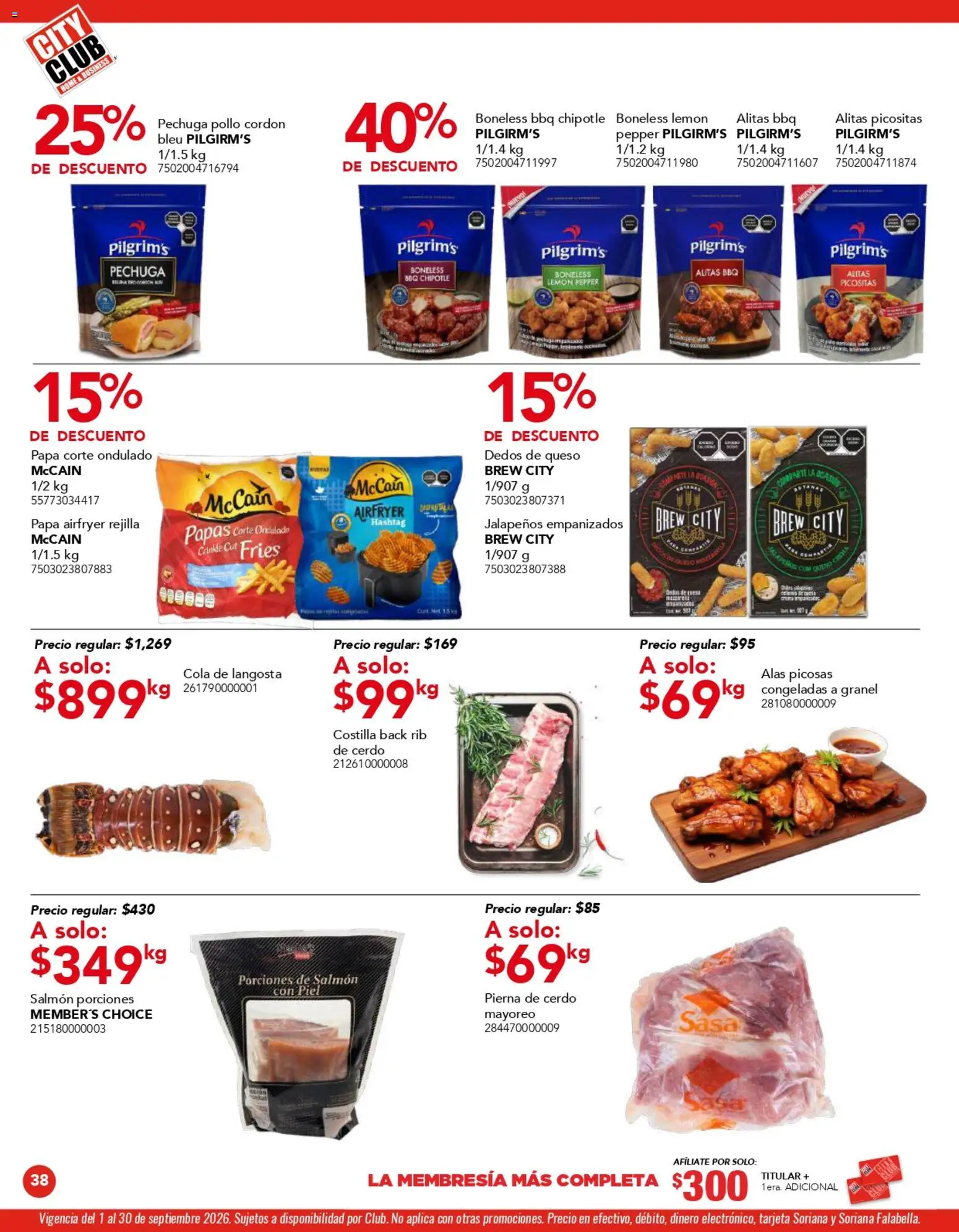 Nuevas ofertas de City Club válidas en toda la República Mexicana desde el 01/09/2026. ¡Encuentra las mejores ofertas en City Club catálogo! | Página: 38 | Productos: Pollo, Huevo, Queso, Cerdo