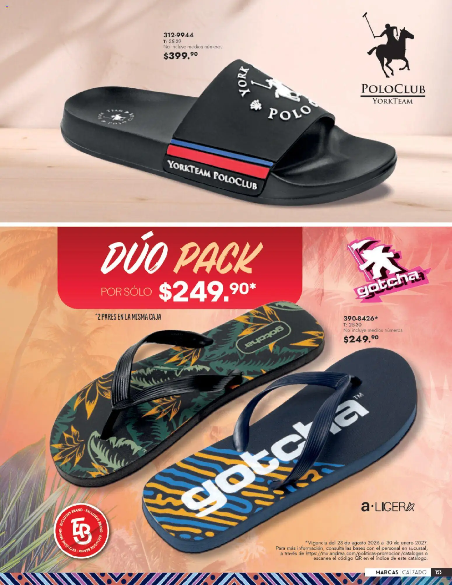 Nuevas ofertas de Andrea válidas en toda la República Mexicana desde el 23/08/2026. ¡Encuentra las mejores ofertas en Andrea catálogo Calzado Caballero! | Página: 153 | Productos: Caja