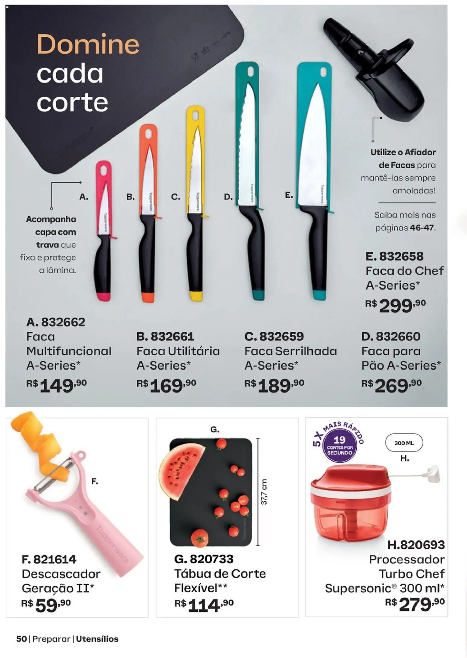 Tupperware Folheto - válido de 01/10/2026 | Página: 50 | Produtos: Faca, Pão, Tábua de corte, Tábua