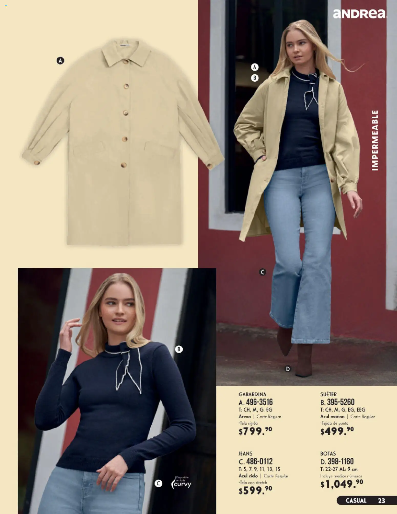 Nuevas ofertas de Andrea válidas en toda la República Mexicana desde el 23/08/2026. ¡Encuentra las mejores ofertas en Andrea catálogo Vestir! | Página: 23 | Productos: Suéter, Botas