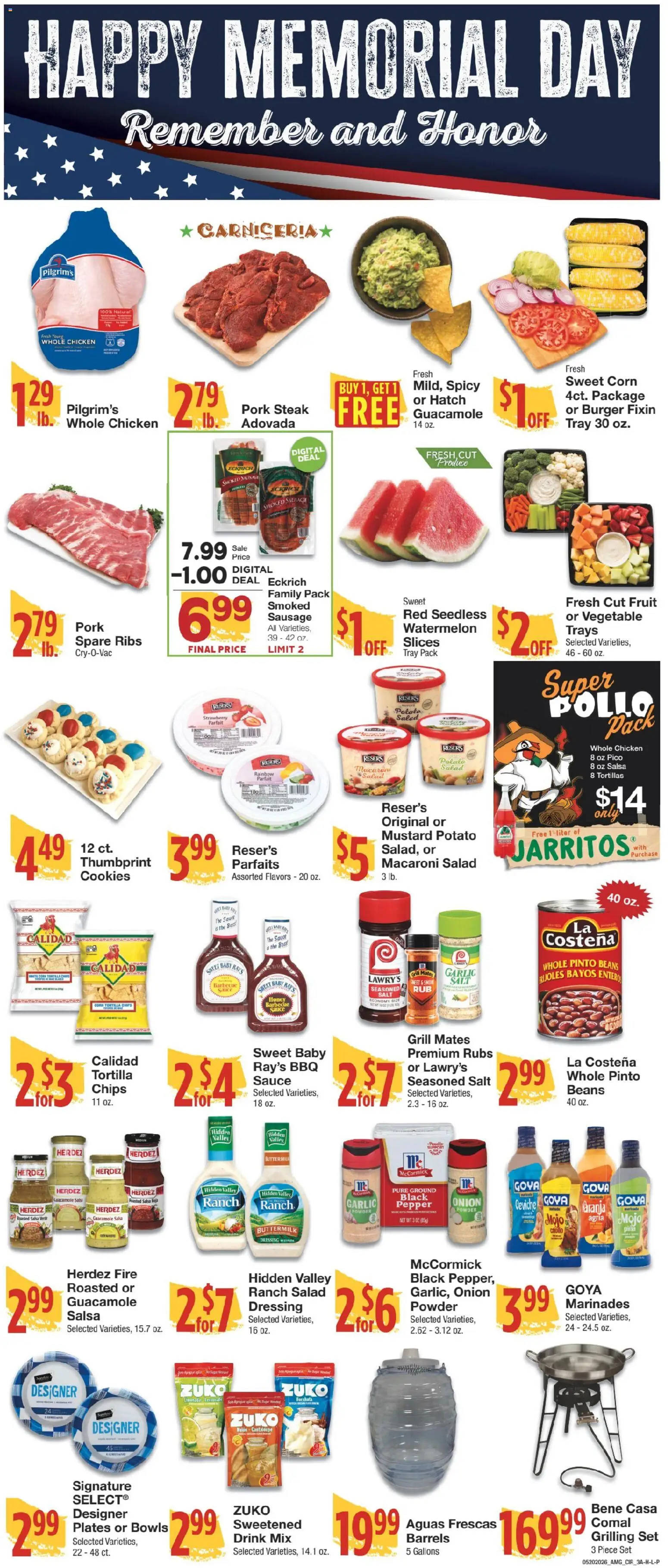 United Supermarkets Ad - valid from 20.05.2026 | Page: 3 | Products: Chips, Cookies, Pepper, Garlic