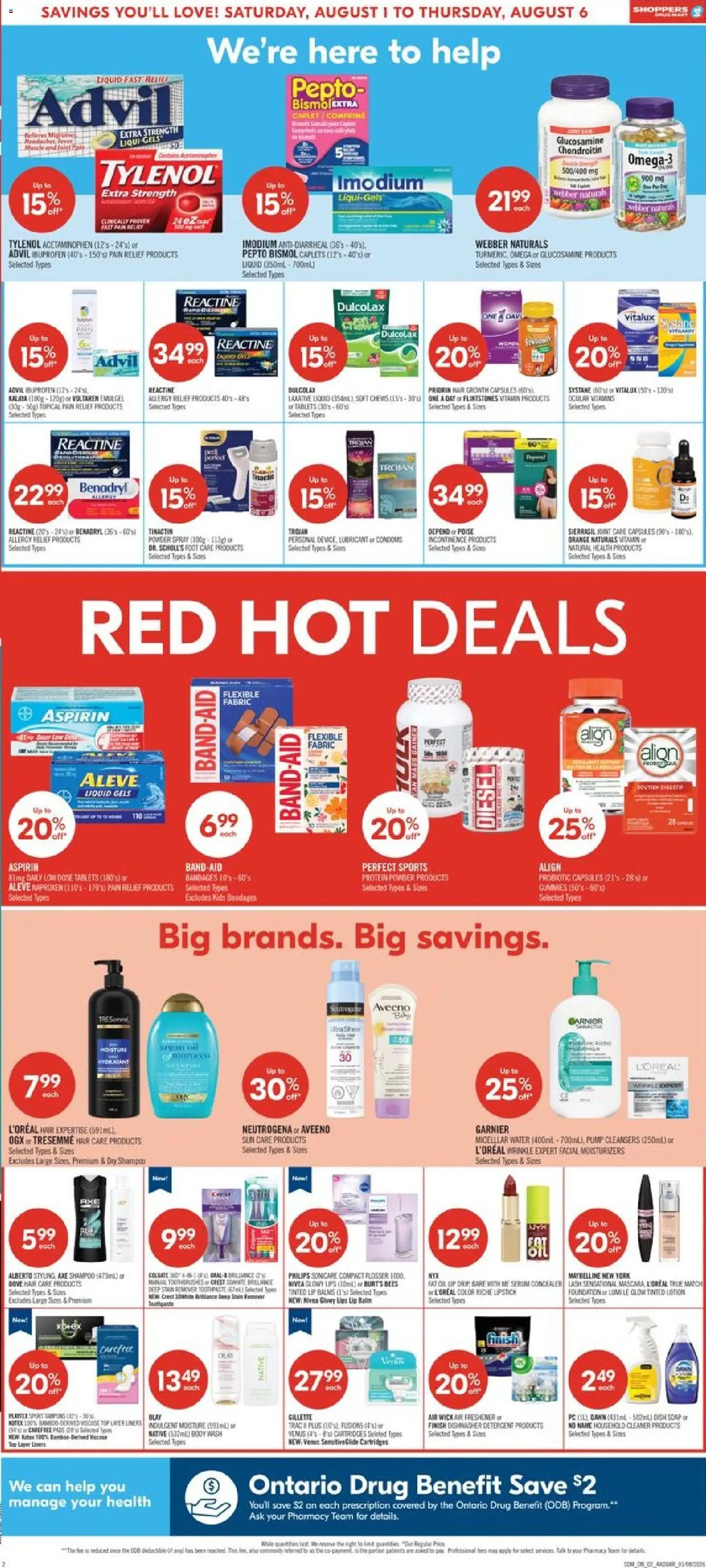 Shoppers flyer valid from Jul 31, 2026 | Page: 4 | Products: Shampoo, Toothpaste, Detergent, Oil