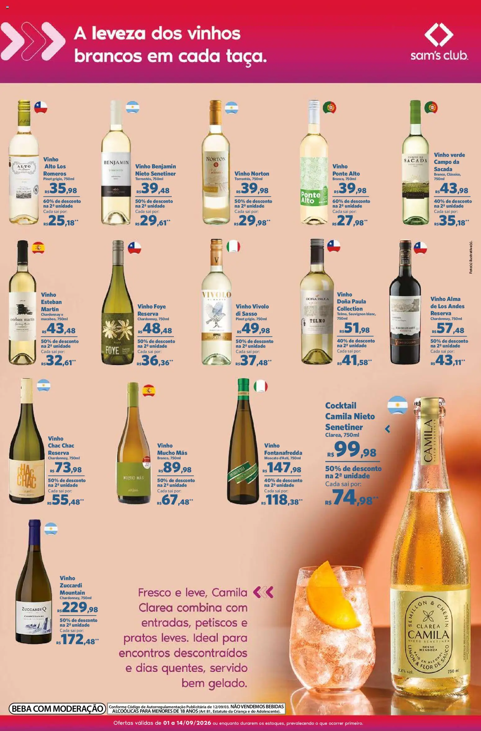 Sam's Club Folheto - válido de 01/09/2026 | Página: 6 | Produtos: Petiscos, Bebidas, Vinho, Benjamin