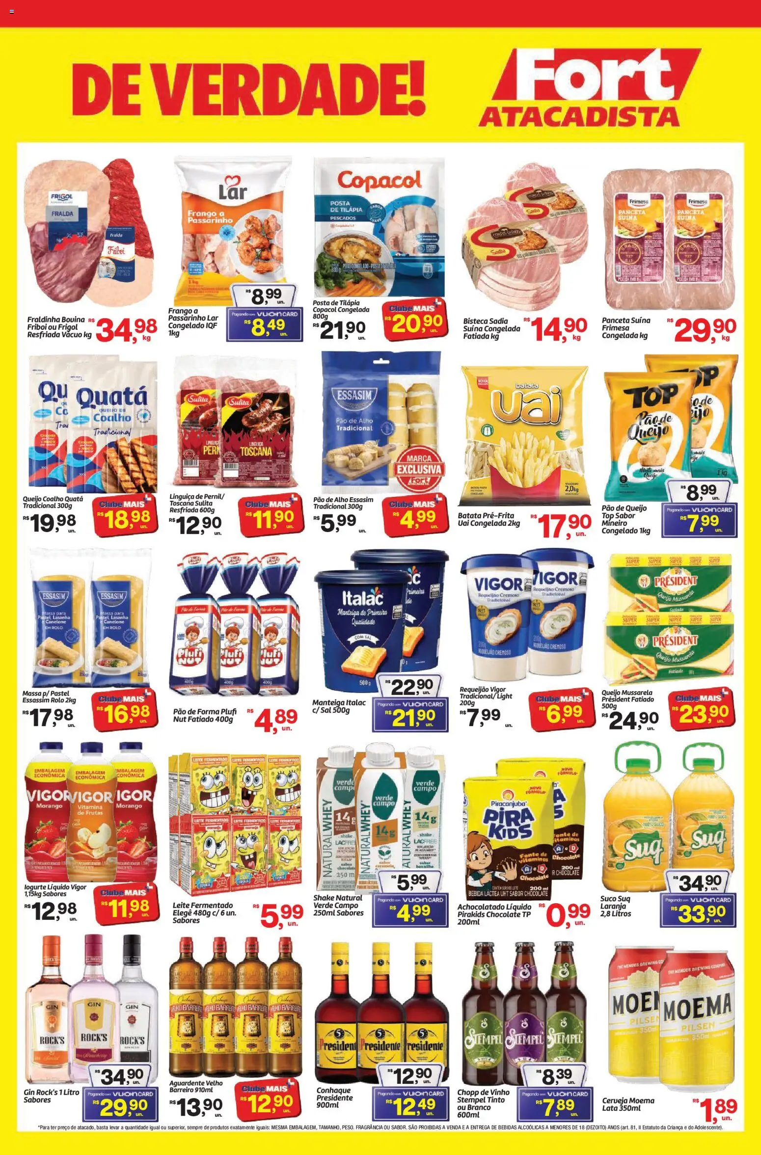 Fort Atacadista Folheto - válido de 15/08/2026 | Página: 3 | Produtos: Fraldinha, Massa, Mussarela, Leite fermentado