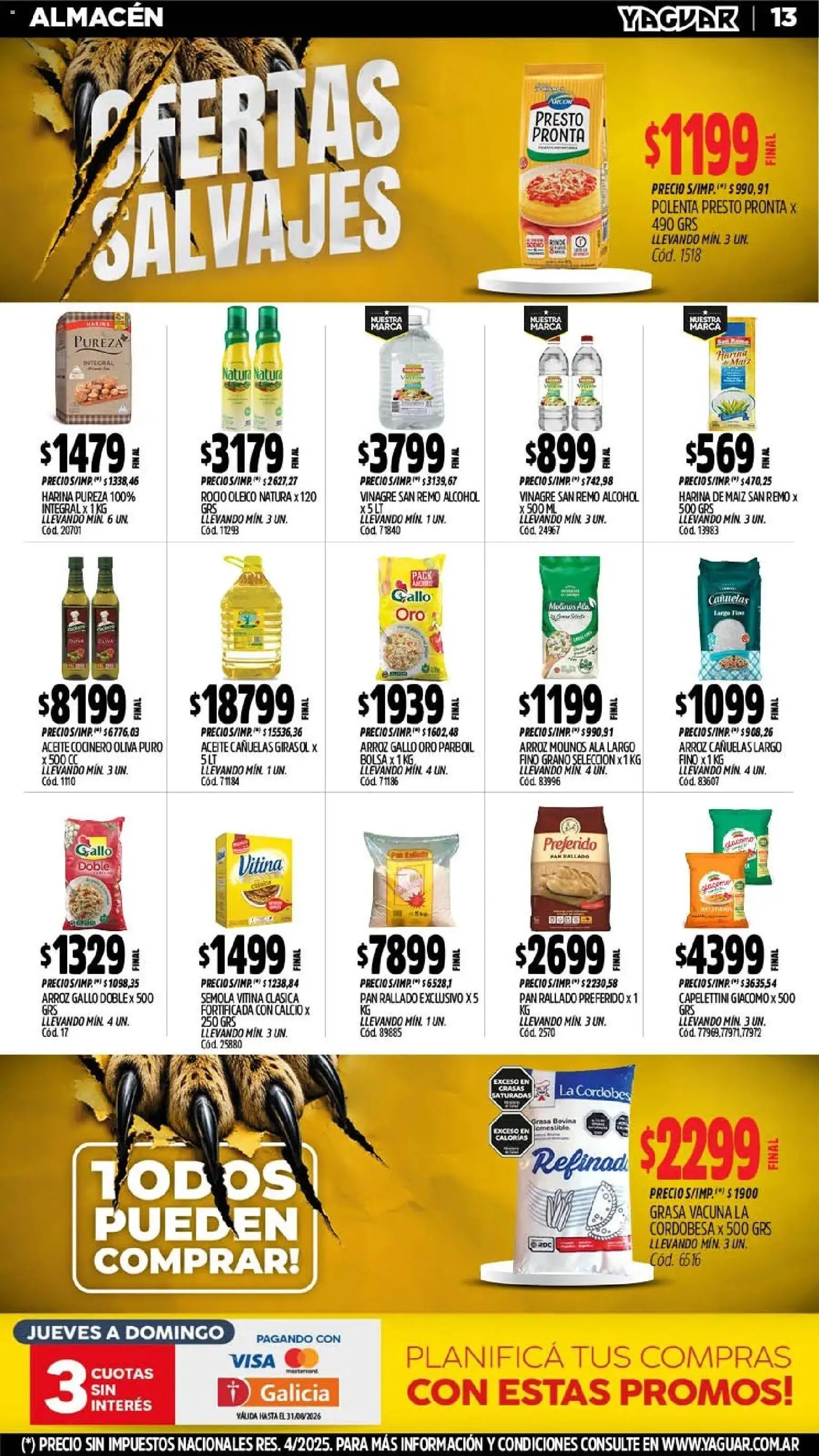 Yaguar - Oferta Semanal Trelew │ válido desde el 03/08/2026 | Página: 15 | Productos: Bolsa, Harina, Aceite, Arroz