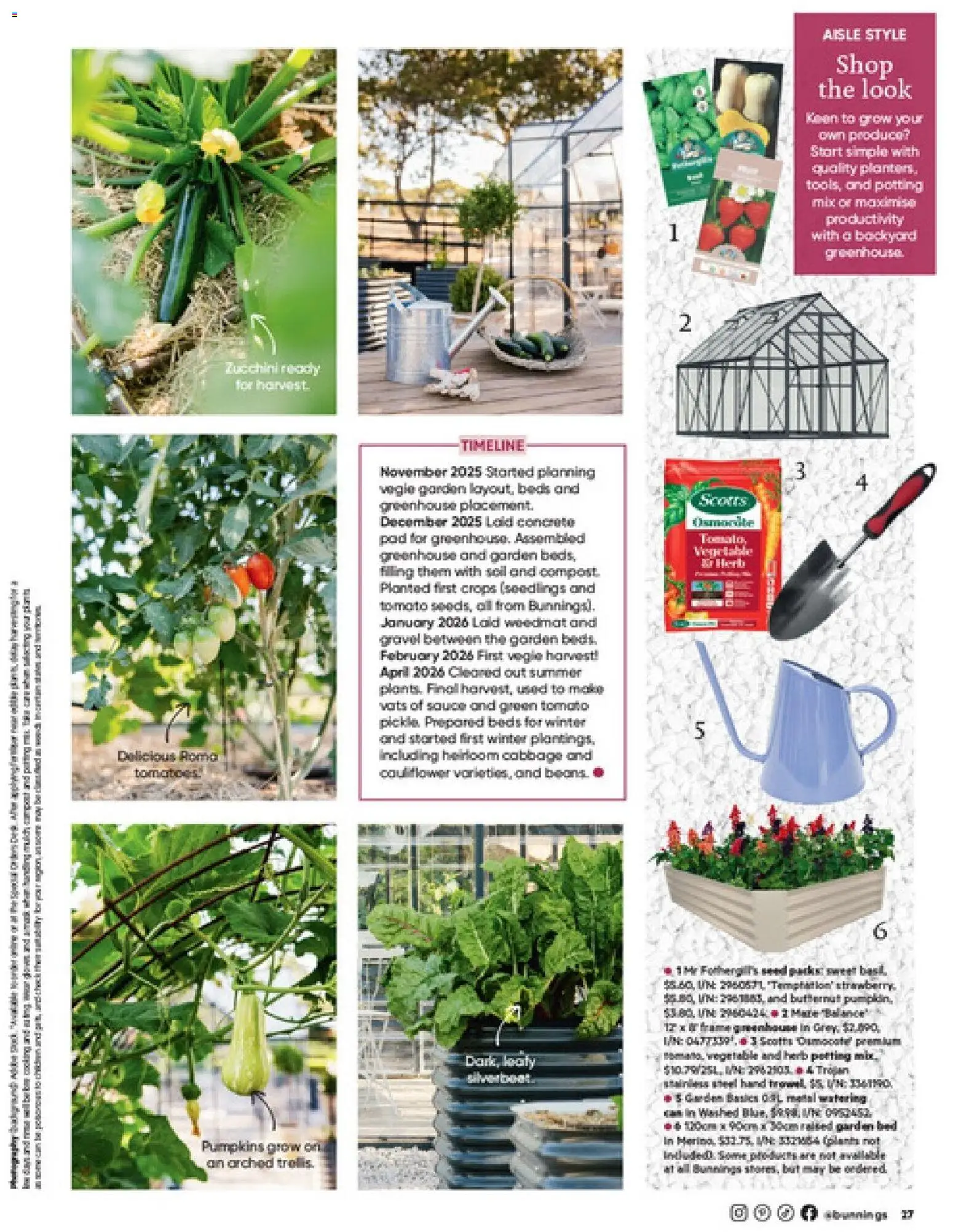 Bunnings Warehouse catalogue - valid from 01/09/2026 | Page: 27 | Products: Greenhouse, Tomato, Cabbage, Zucchini