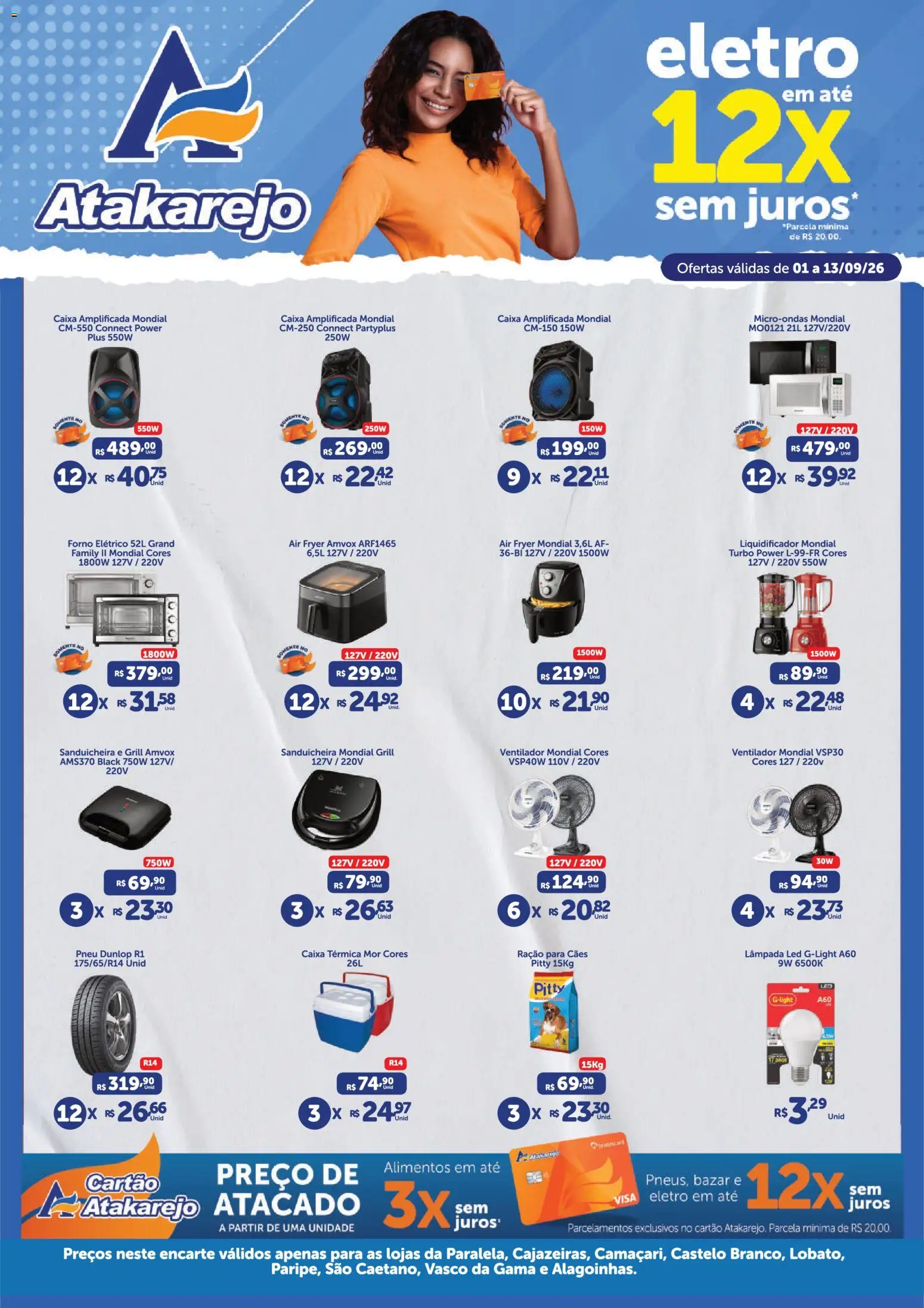 Atakarejo Folheto - válido de 01/09/2026 | Página: 1 | Produtos: Ventilador, Forno elétrico, Lâmpada led, Ração para cães
