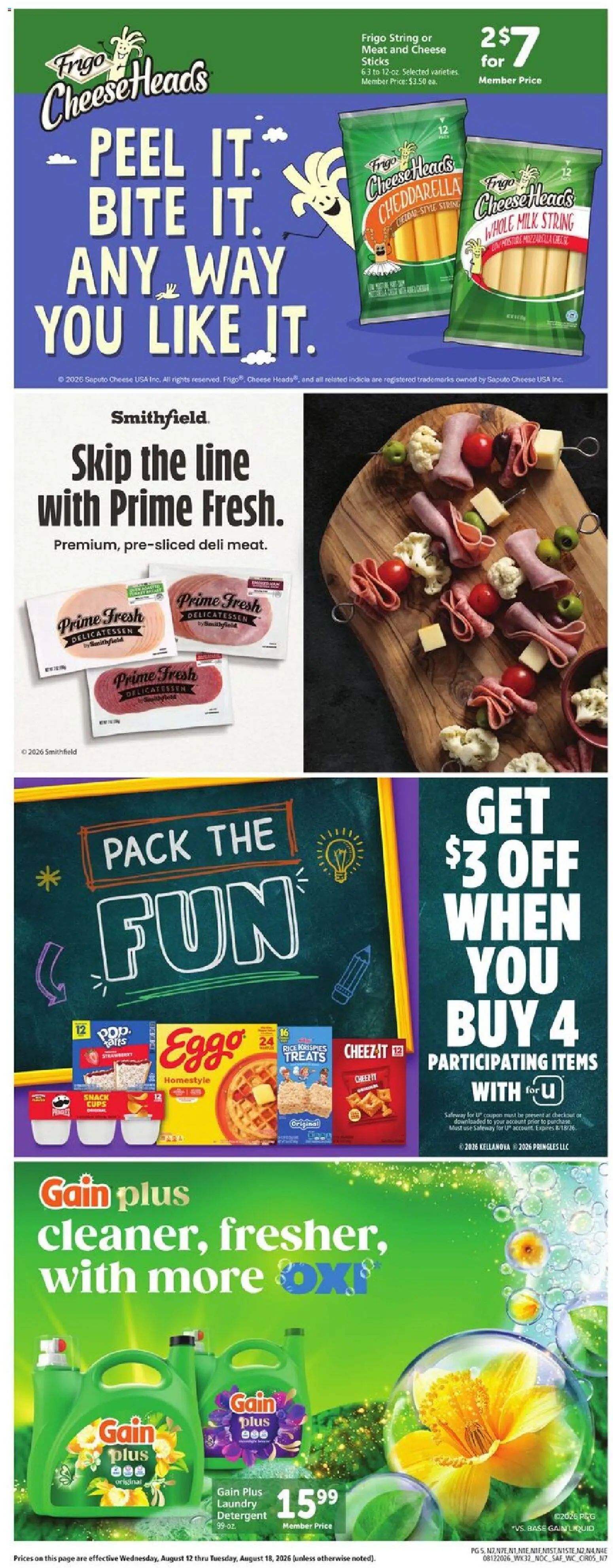 Safeway Weekly Ad - valid from 08/12/2026 | Page: 5 | Products: Meat, Milk, Cheese, Detergent