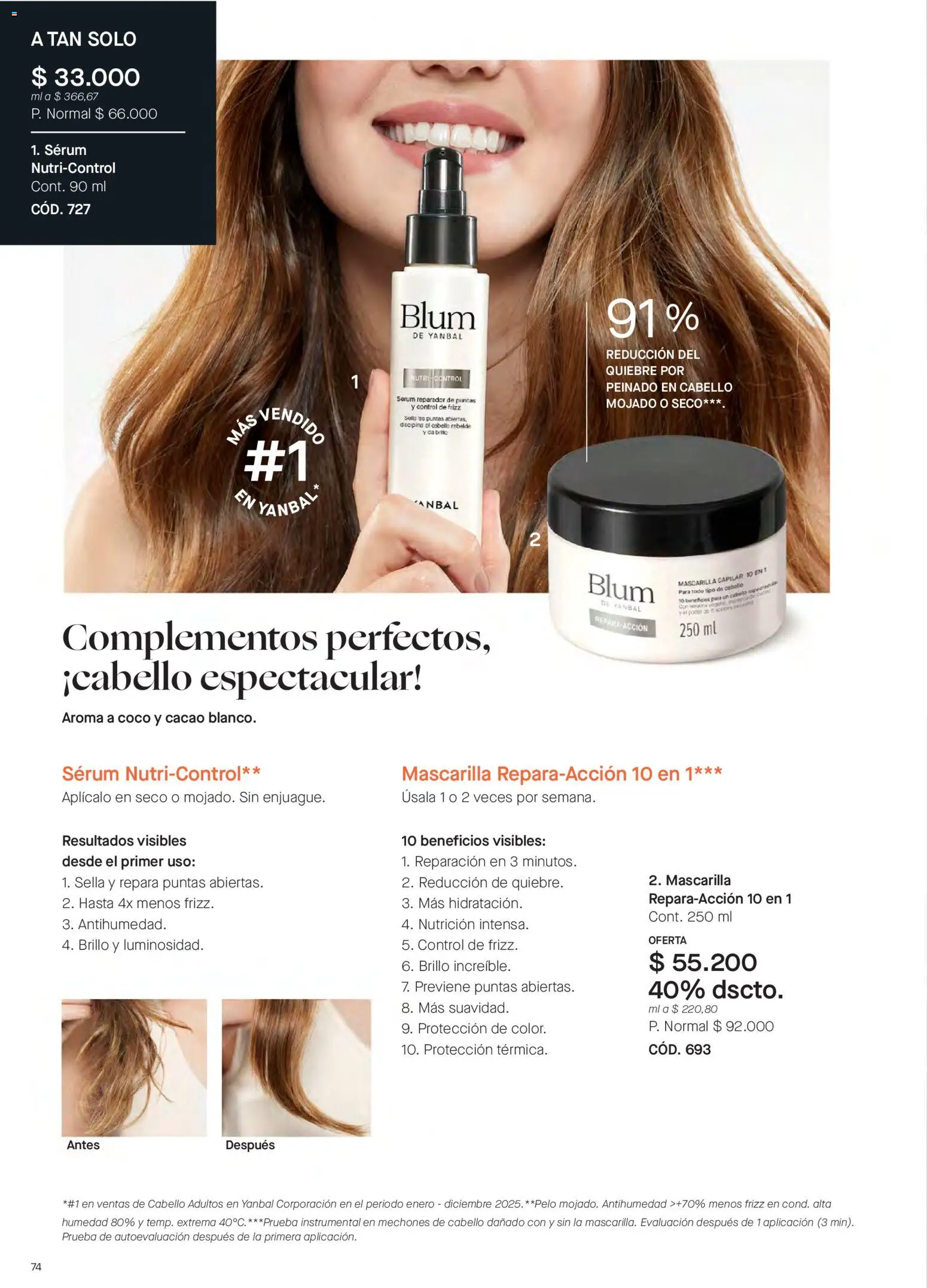 Yanbal revista - valida desde el 23.05.2026 | Página: 74 | Productos: Serum, Brillo, Mascarilla, Coco