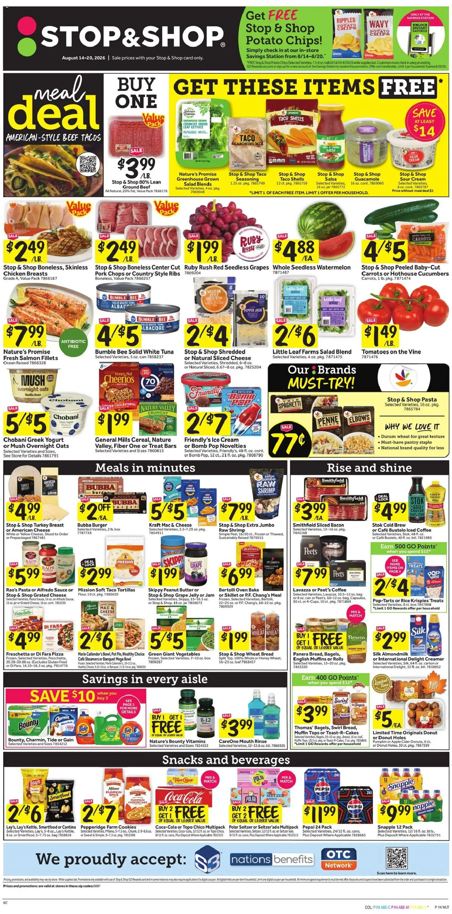 Stop & Shop Weekly Circular - CT - valid from 08/14/2026 | Page: 1 | Products: Turkey, Turkey breast, Tea, Chips