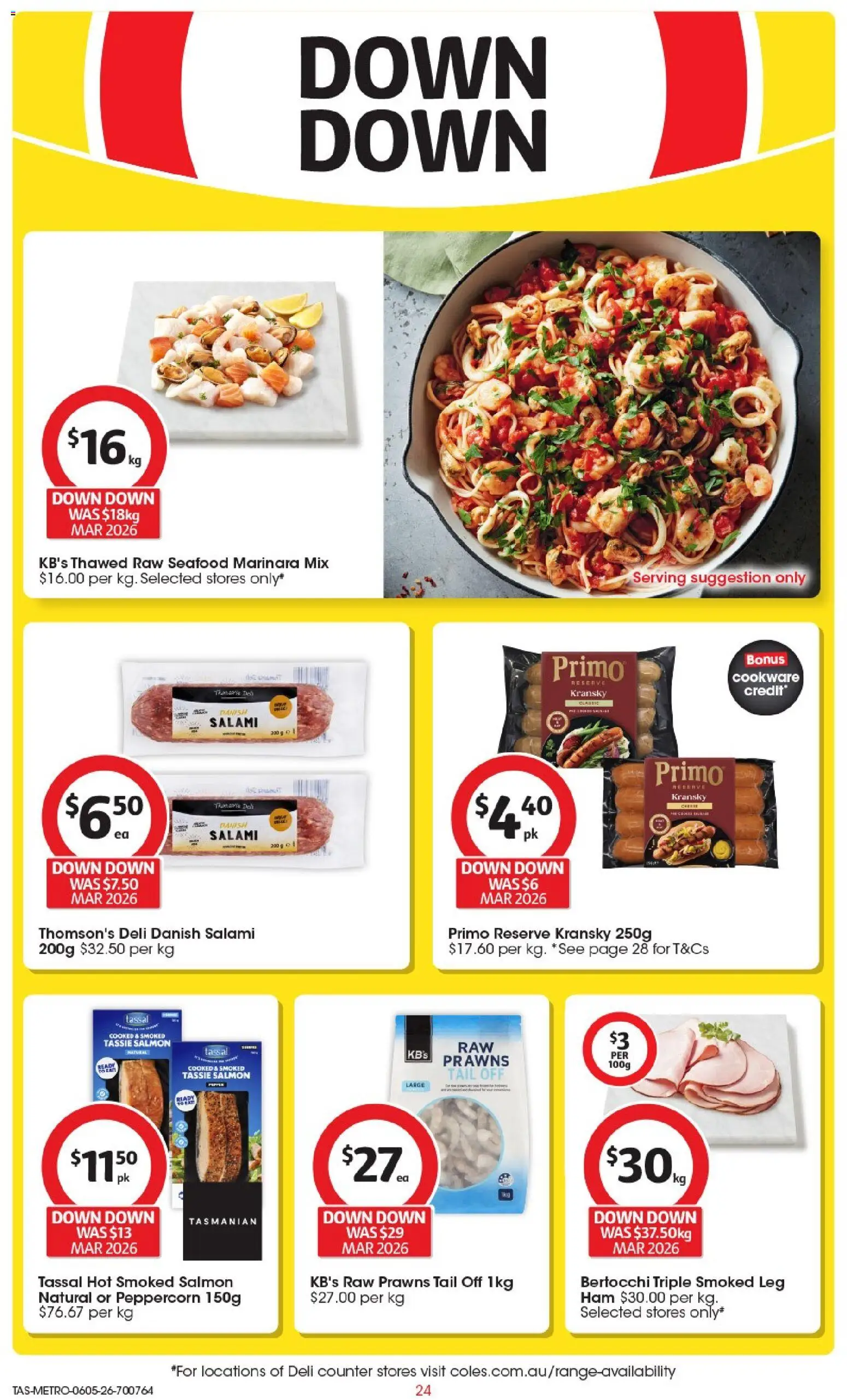 Coles catalogue - valid from 06.05.2026 | Page: 25 | Products: Salami, Ham, Cookware, Prawns