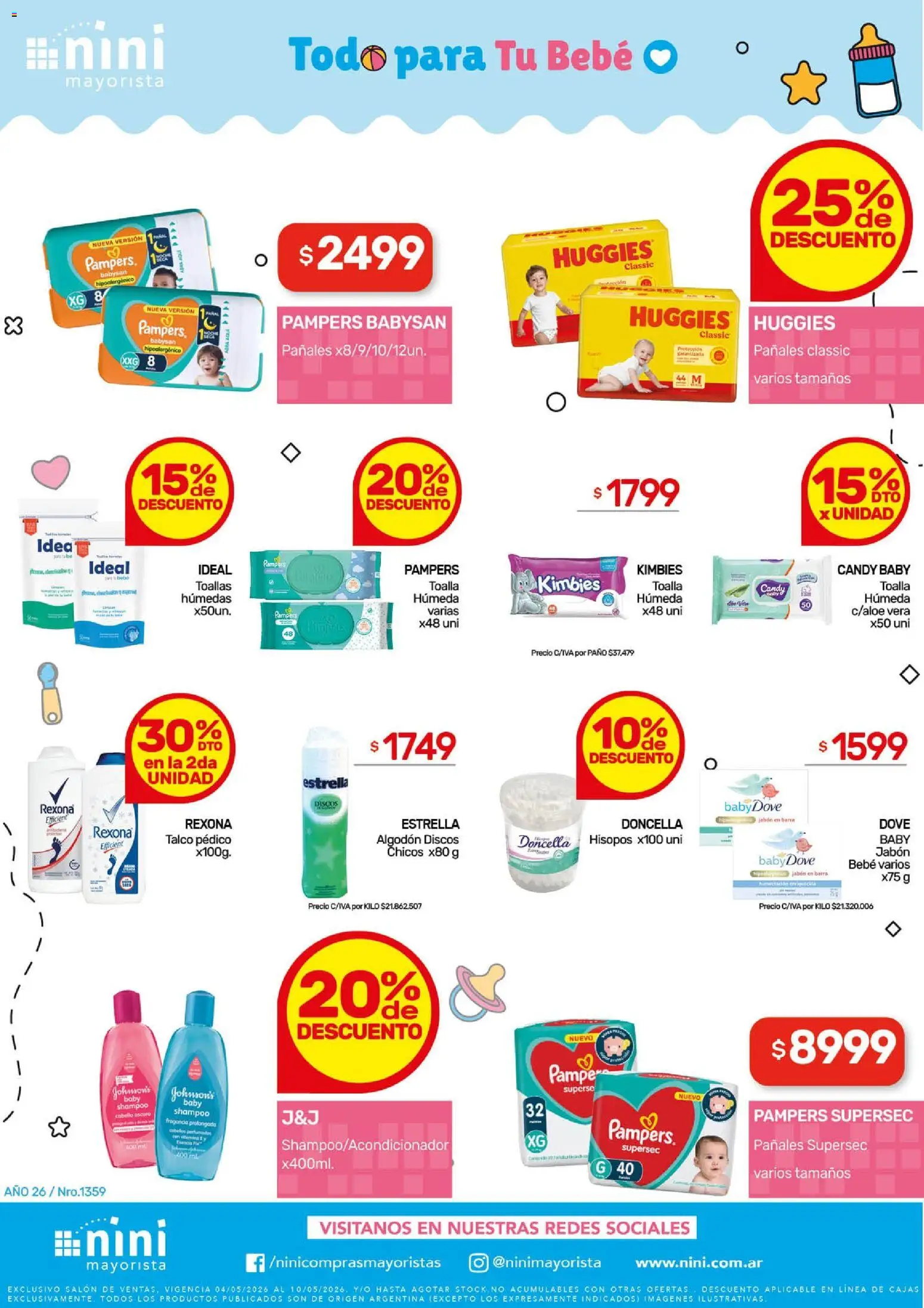 NINI Mayorista ofertas │ válido desde el 04.05.2026 | Página: 6 | Productos: Algodón, Toallas, Shampoo, Jabón