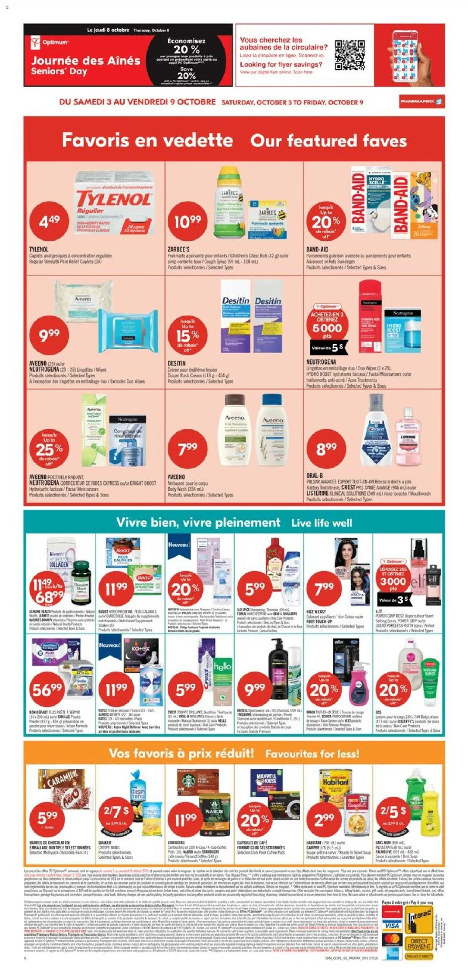 Pharmaprix flyer valid from Oct 3, 2026 | Page: 3 | Products: Body wash, Mouthwash, Battery, Chocolate