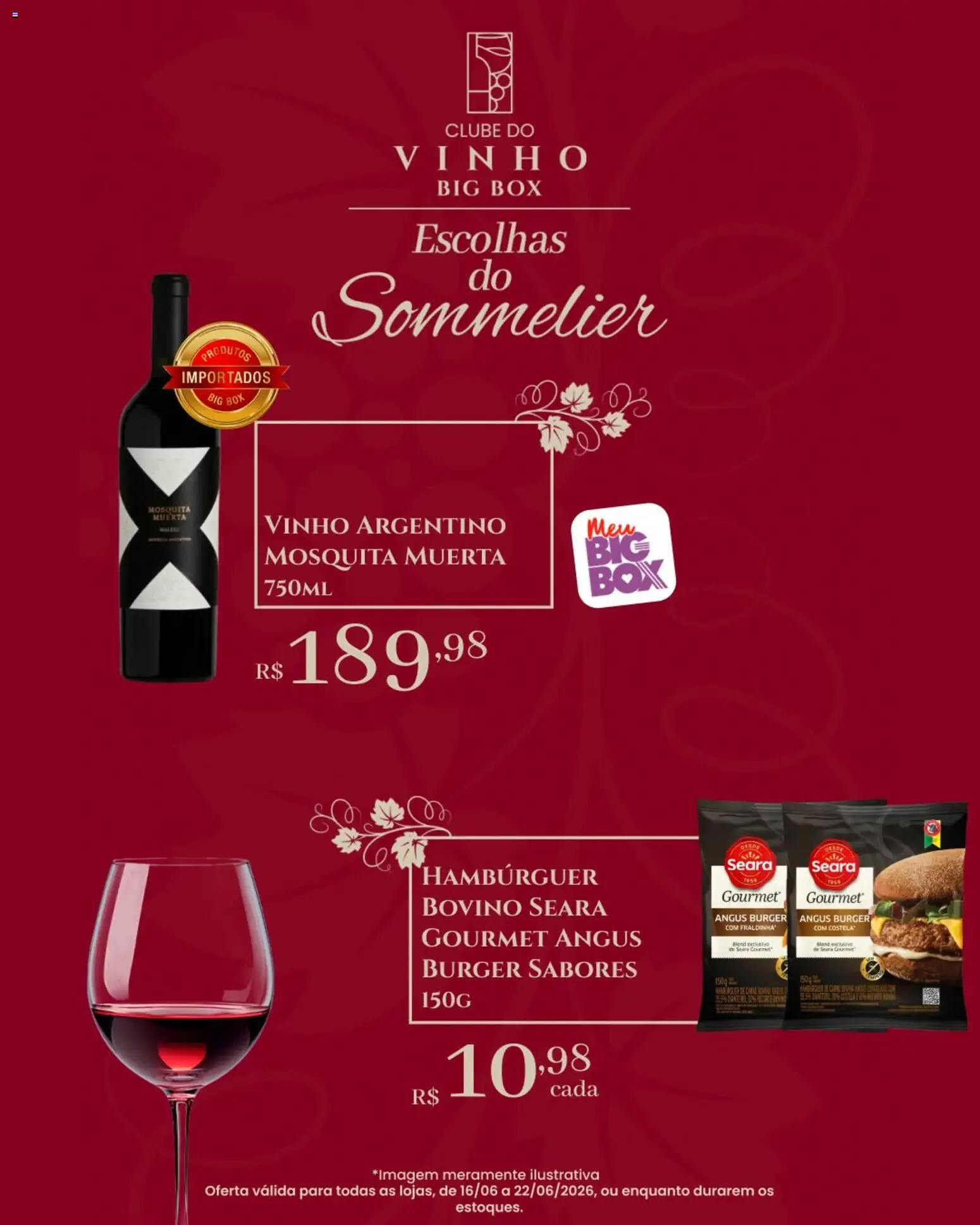 Big Box Folheto - válido de 16.06.2026 | Página: 3 | Produtos: Vinho, Hambúrguer, Mosquita muerta