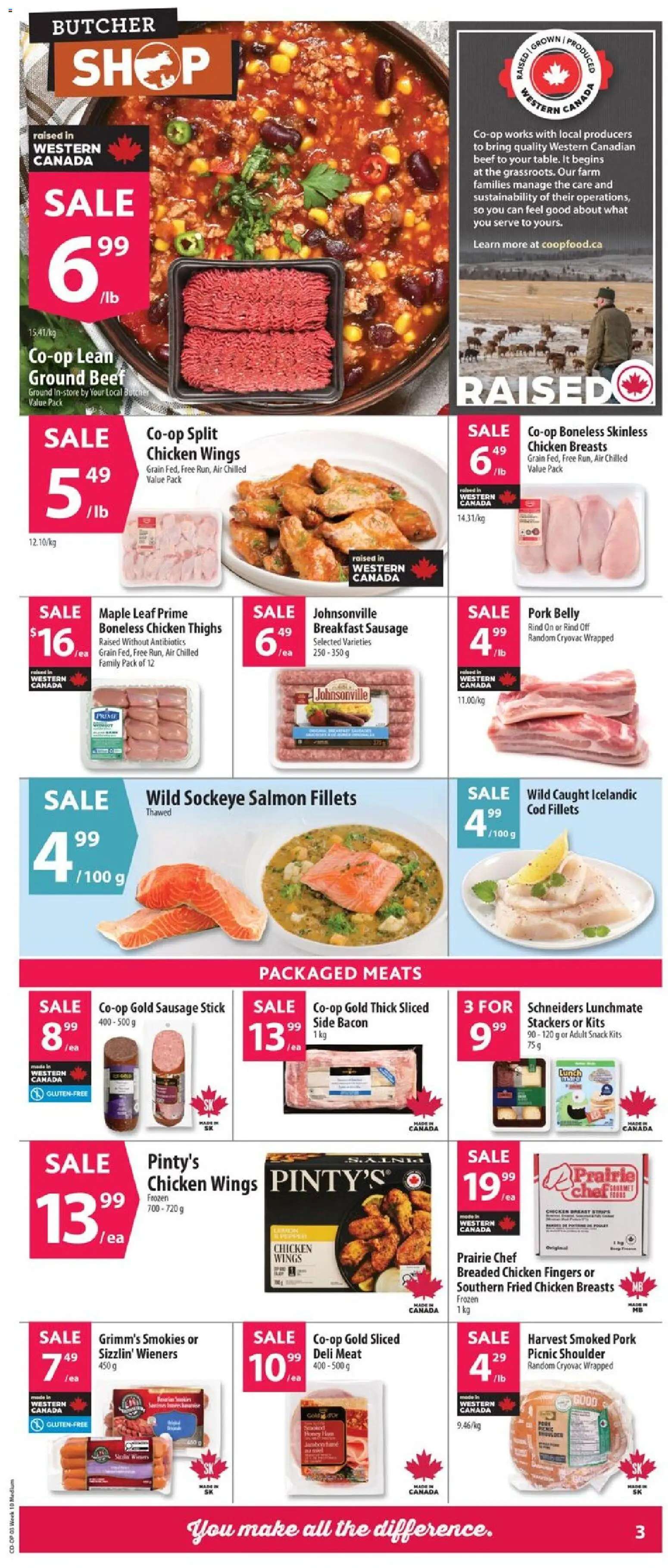 Co-op Food flyer valid from 05.03.2026 | Page: 5 | Products: Chicken wings, Chicken breasts, Chicken, Pork