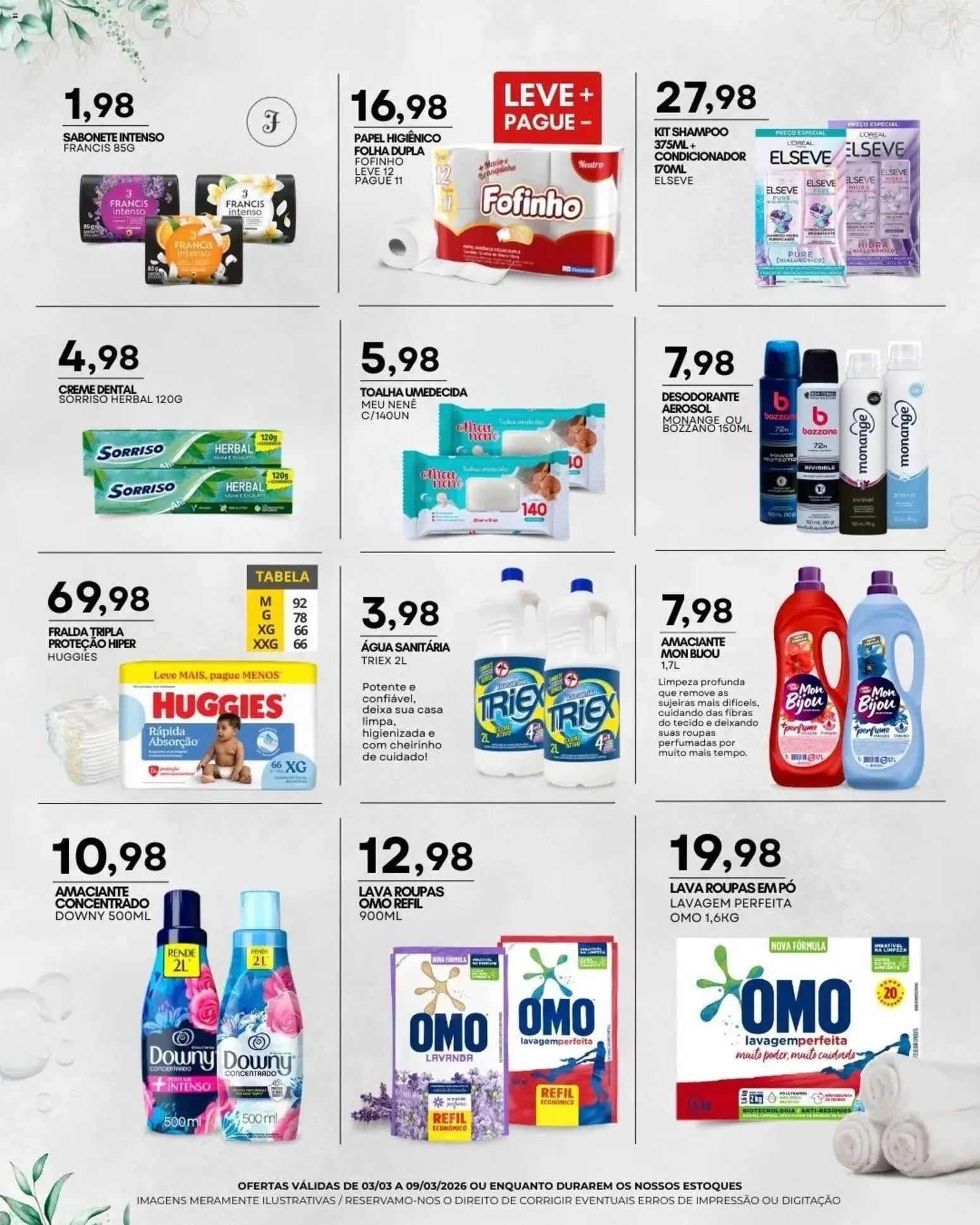 Mercadão Atacadista Folheto - válido de 03.03.2026 | Página: 11 | Produtos: Shampoo, Pó, Sabonete, Água sanitária