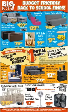 Preview of Big Lots weekly ads valid from 07/02/2026 | Page: 2 | Products: Couch, Table, Usb, Fan