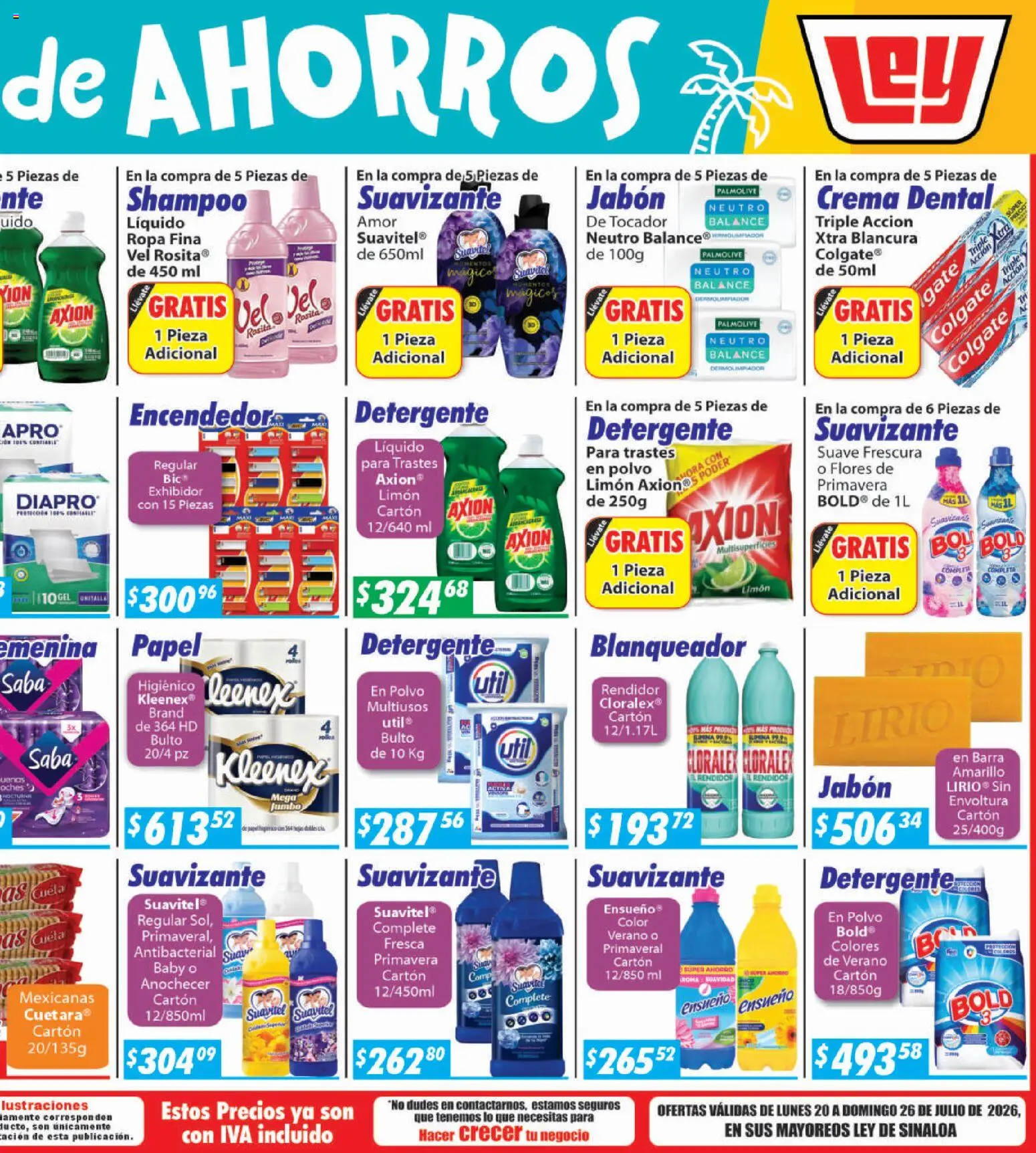 Nuevas ofertas de Casa Ley válidas en toda la República Mexicana desde el 20/07/2026. ¡Encuentra las mejores ofertas en Casa Ley folleto Sinaloa! | Página: 2 | Productos: Detergente, Suavizante, Polvo, Jabón