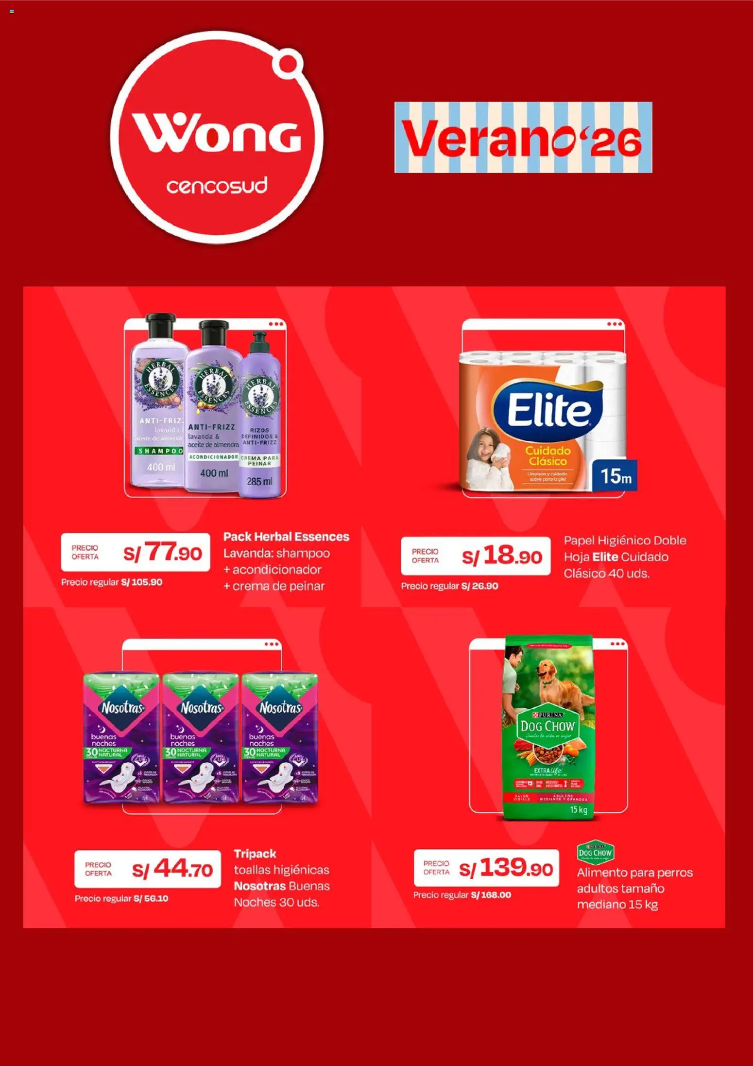 Catálogo Wong válido desde 04.05.2026 | Página: 3 | Productos: Shampoo, Acondicionador, Aceite, Crema