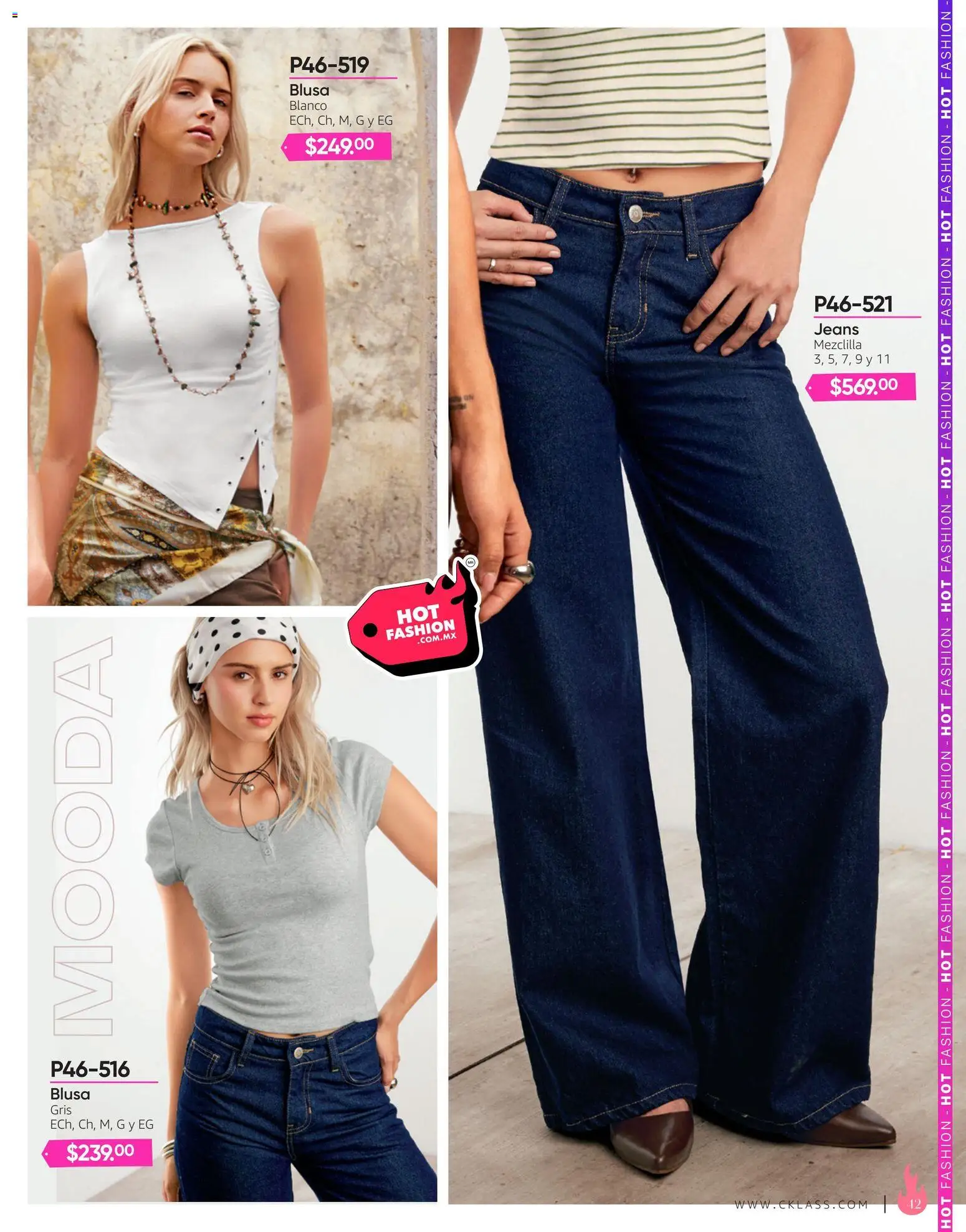 Nuevas ofertas de Cklass válidas en toda la República Mexicana desde el 03/08/2026. ¡Encuentra las mejores ofertas en Cklass catálogo Hot Fashion Ropa! | Página: 43 | Productos: Blusa