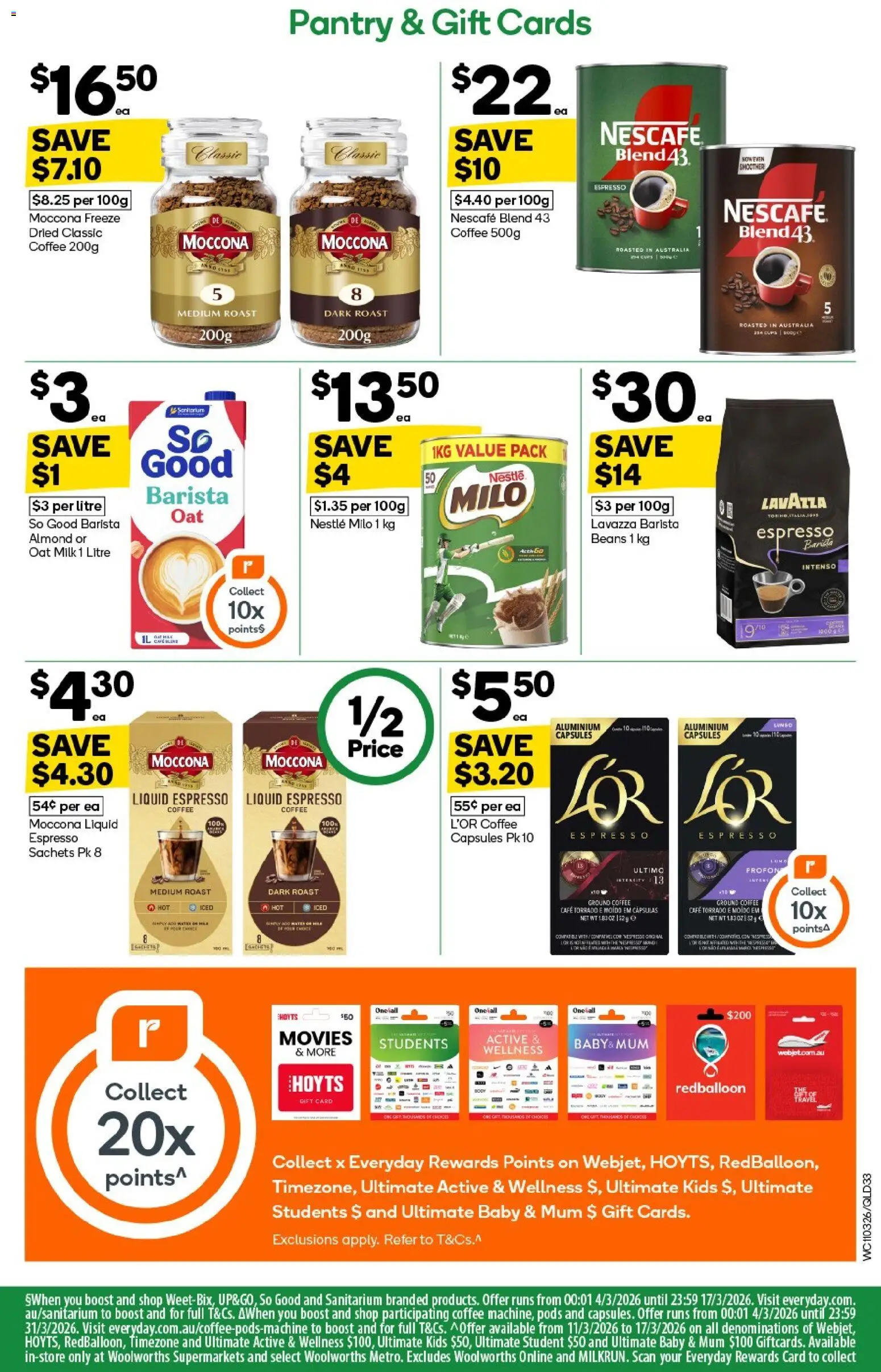 Woolworths catalogue - valid from 11.03.2026 | Page: 33 | Products: Cot, Milk, Coffee, Nescafe