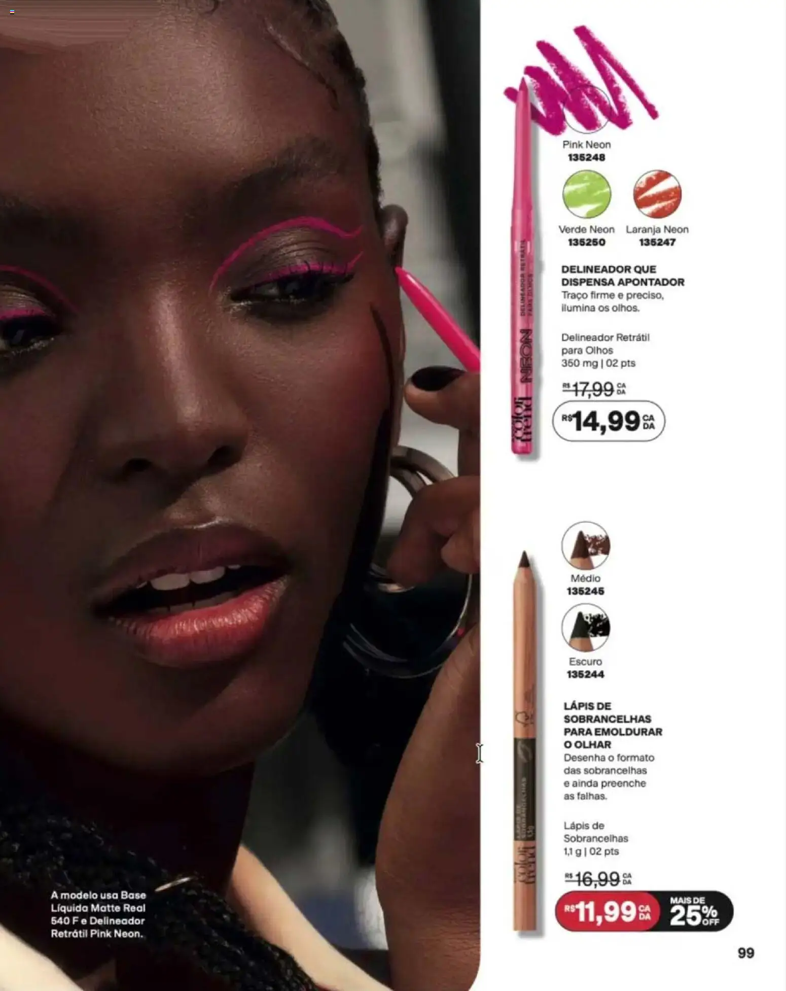 Avon Folheto - válido de 12/10/2026 | Página: 99 | Produtos: Delineador, Lápis, Base