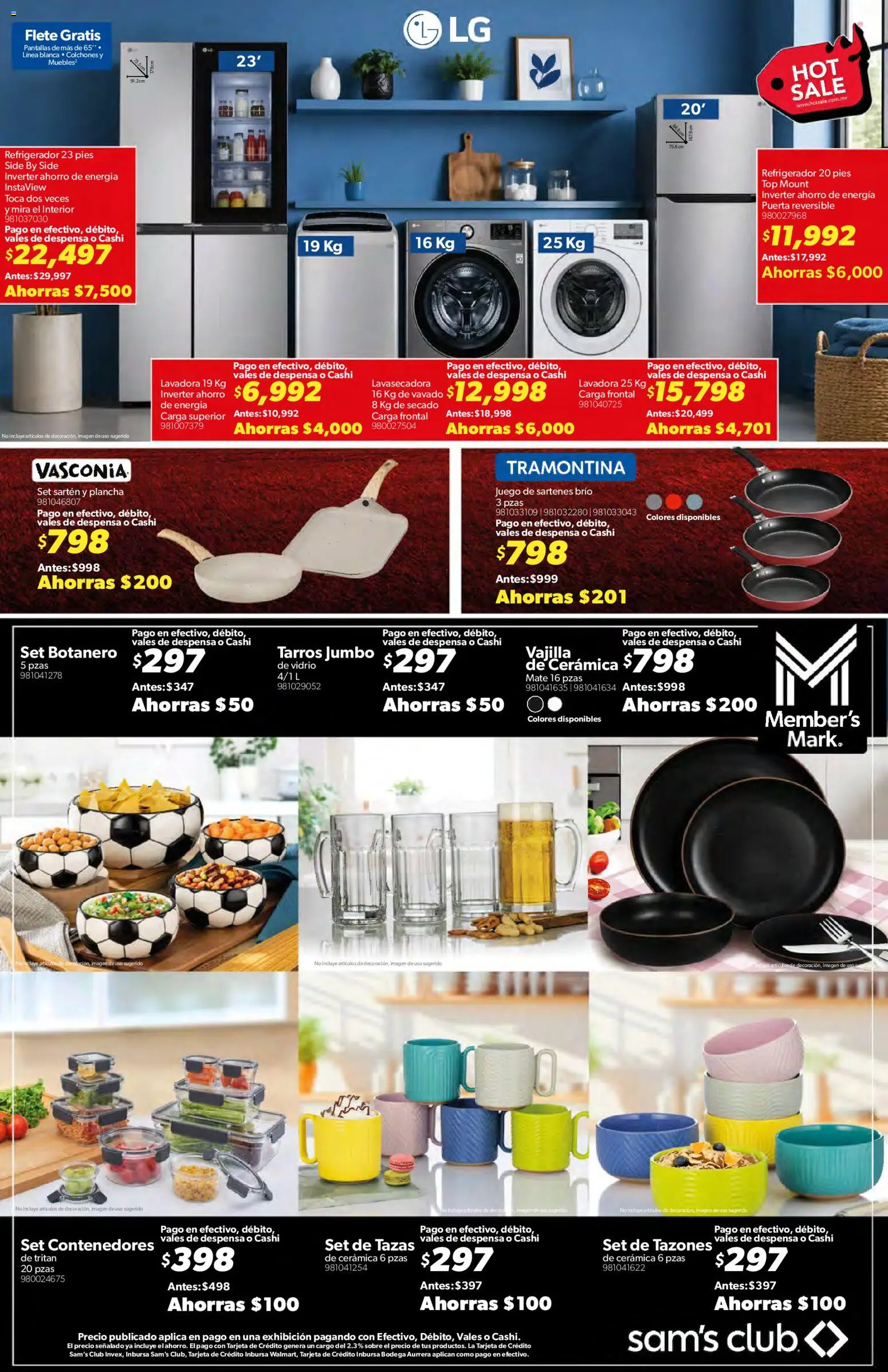 Nuevas ofertas de Sam's Club válidas en toda la República Mexicana desde el 25.05.2026. ¡Encuentra las mejores ofertas en Sam's Club Hot Sale! | Página: 10 | Productos: Refrigerador, Lavadora, Top, Sartén