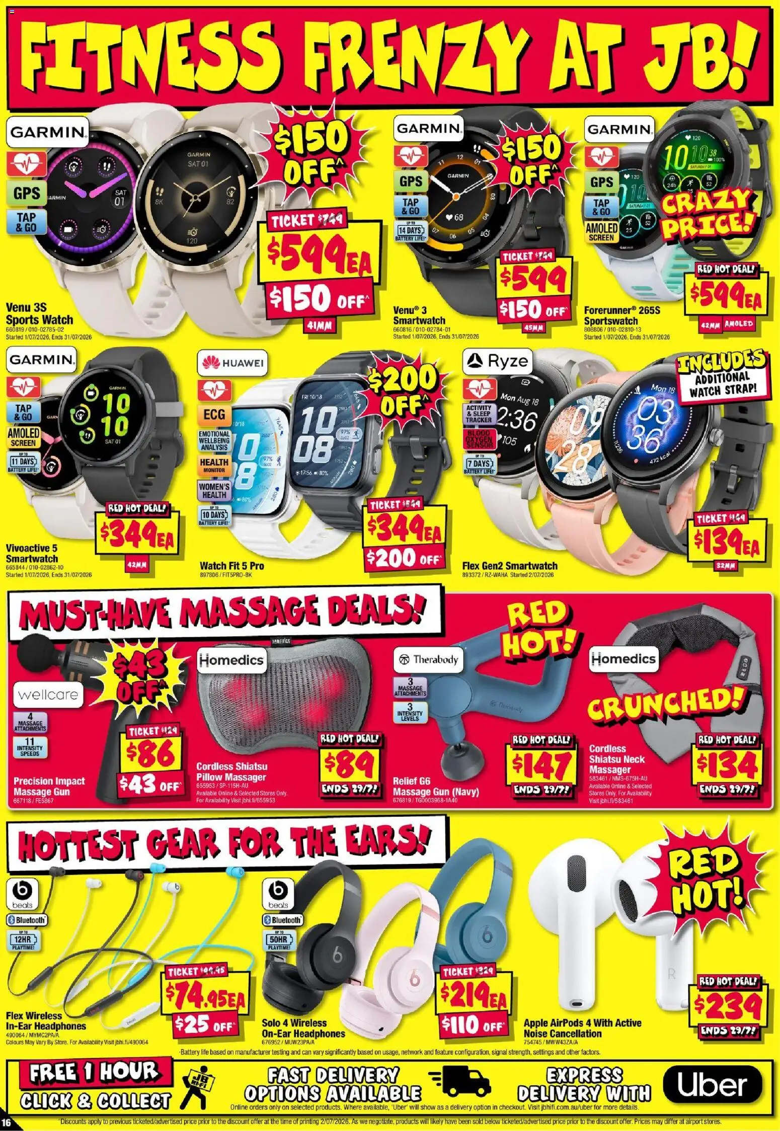 JB Hi-Fi catalogue - valid from 16/07/2026 | Page: 16 | Products: Battery, Watch, Headphones, Pillow