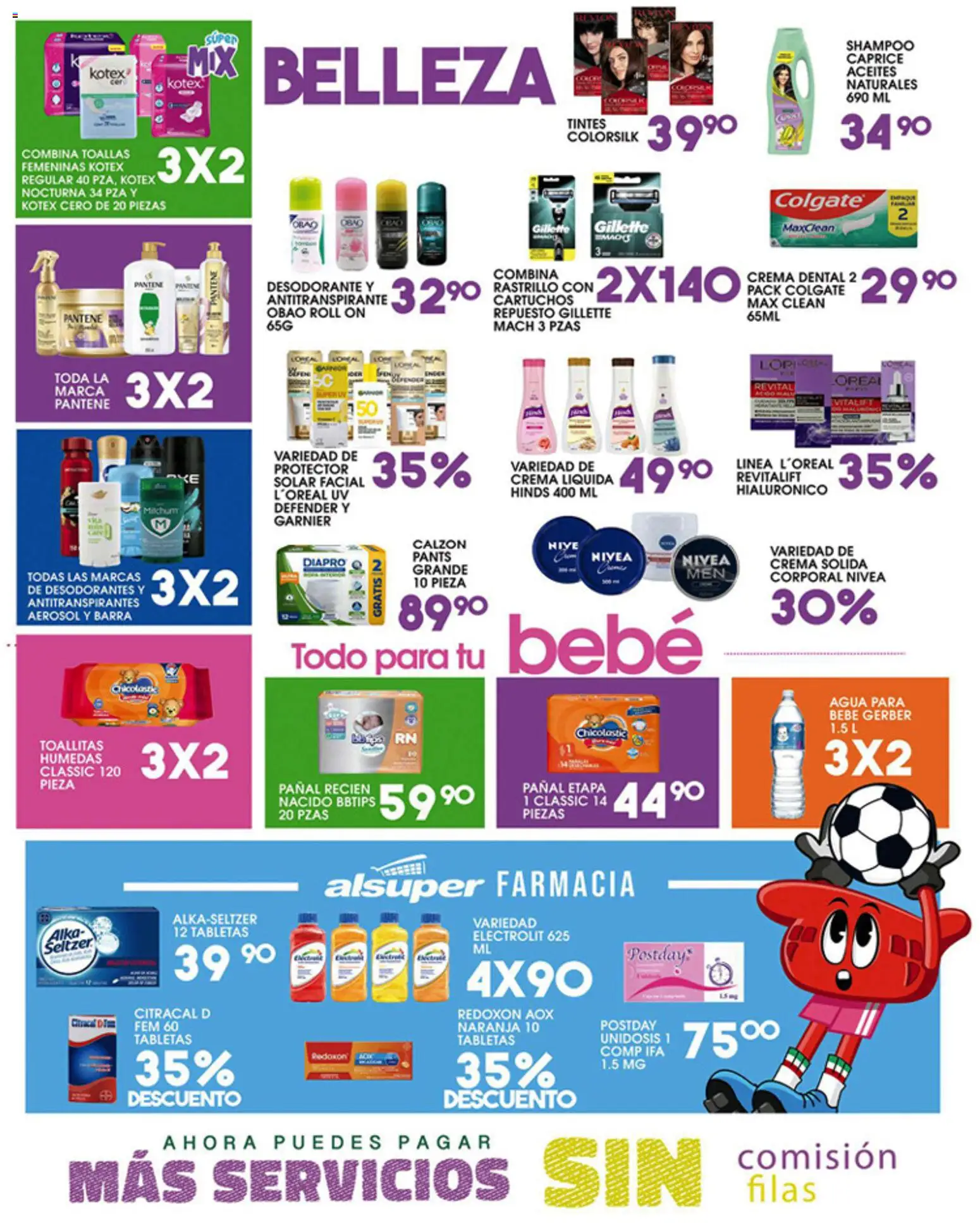Nuevas ofertas de Alsuper válidas en toda la República Mexicana desde el 05.06.2026. ¡Encuentra las mejores ofertas en Alsuper folleto! | Página: 4 | Productos: Rastrillo, Agua, Toallitas húmedas, Barra