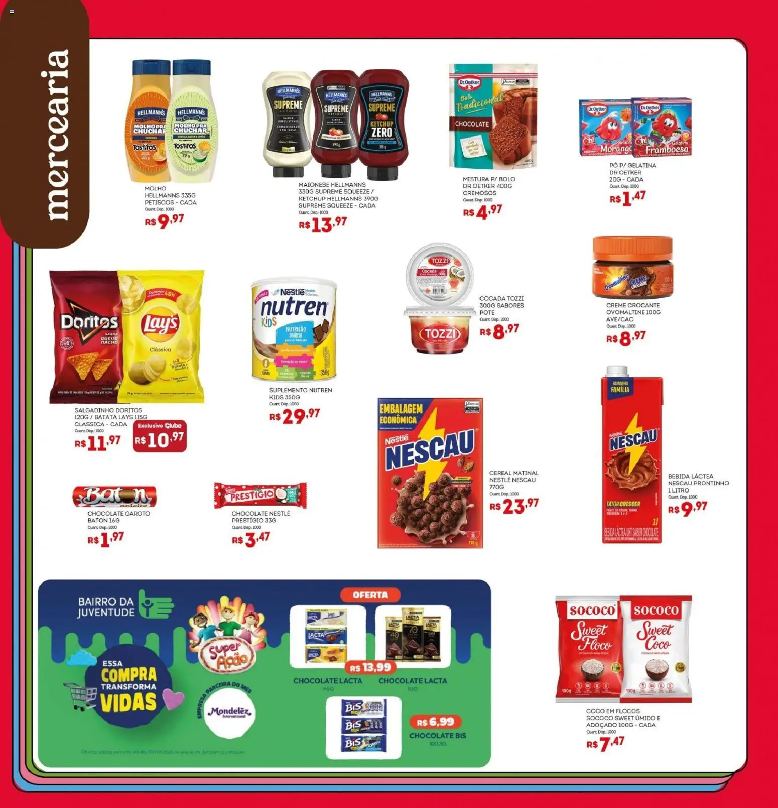 Bistek Supermercados Folheto - válido de 09/09/2026 | Página: 3 | Produtos: Nescau, Chocolate, Flocos, Maionese