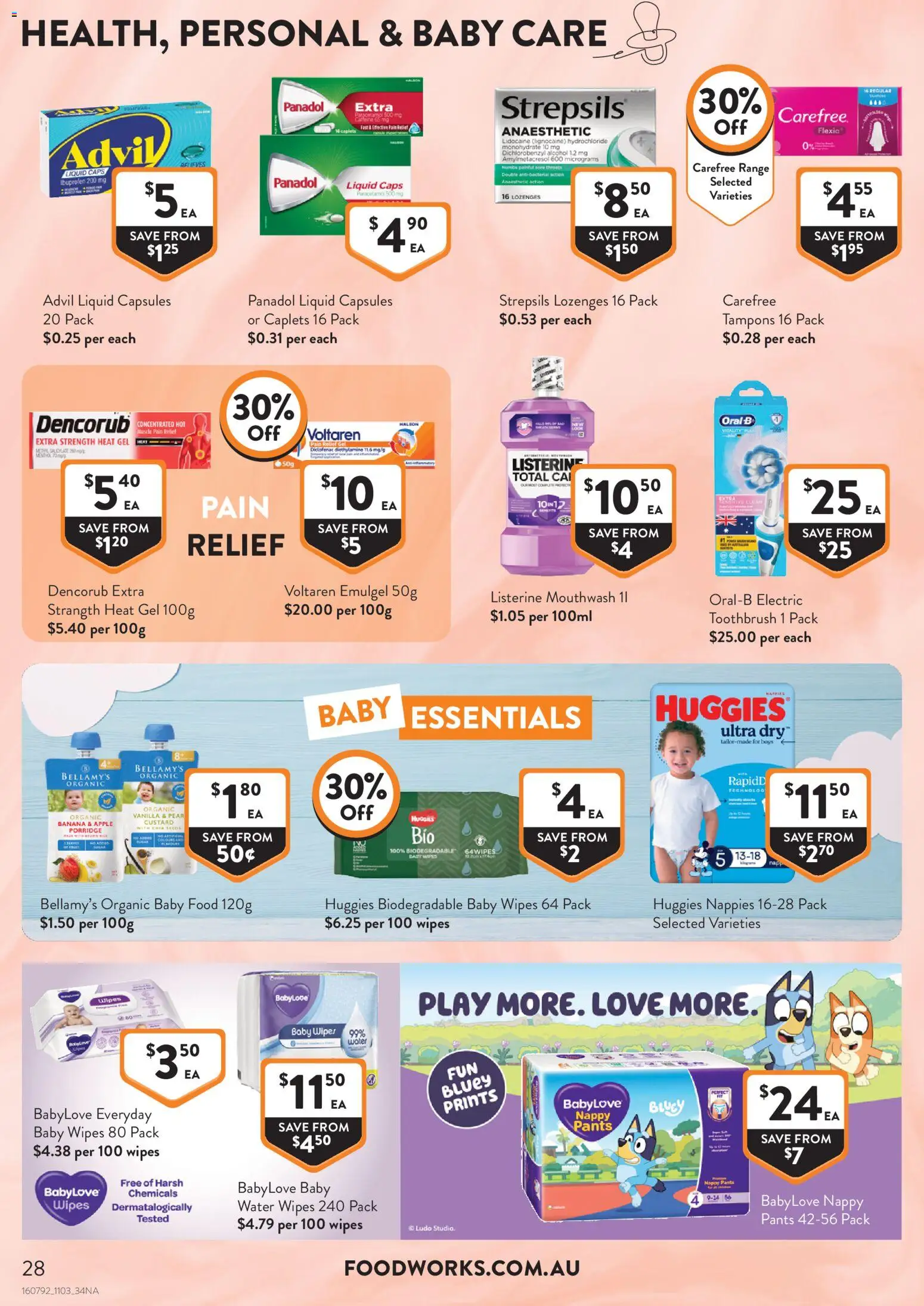 Foodworks catalogue - valid from 11.03.2026 | Page: 28 | Products: Seeds, Toothbrush, Pear, Tampons