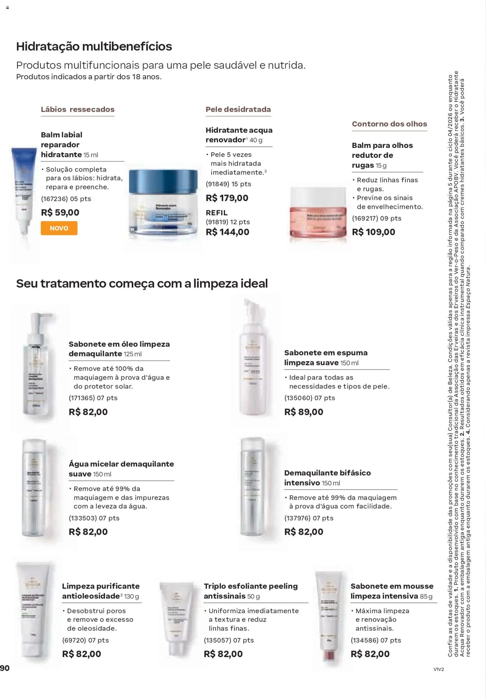 Natura Folheto - válido de 19.02.2026 | Página: 90 | Produtos: Mousse, Maquiagem, Base, Demaquilante