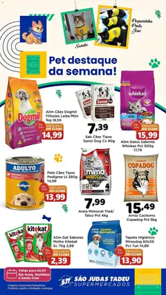 São Judas Tadeu ofertas Pet - Pré-Visualização do folheto da loja São Judas Tadeu, válido de 02/07/2026 | Página: 1 | Produtos: Talco, Areia, Tapete higiênico, Óleo de coco