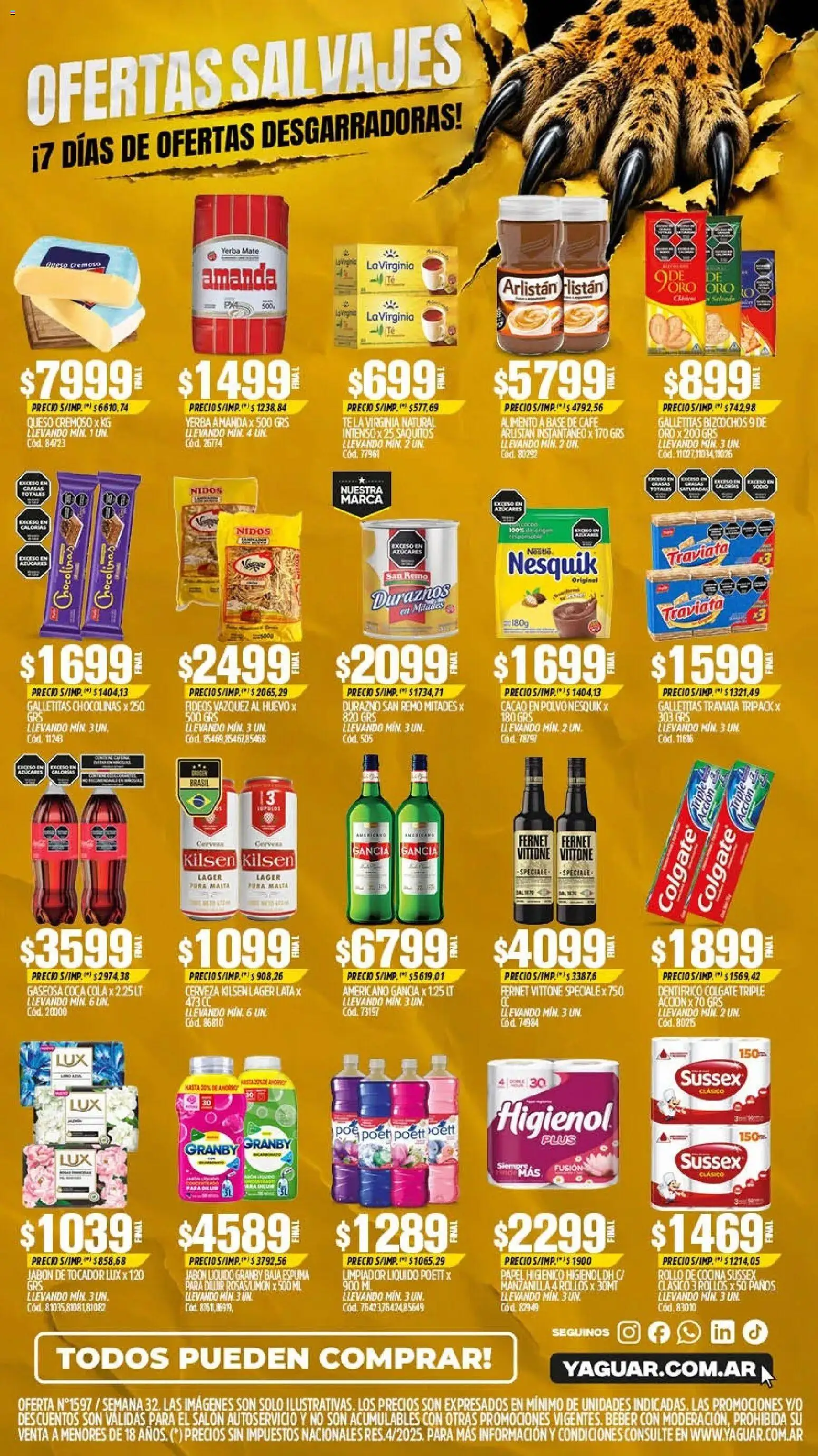 Yaguar - Oferta Semanal Misiones │ válido desde el 03/08/2026 | Página: 2 | Productos: Cocina, Fernet, Jabón, Espuma