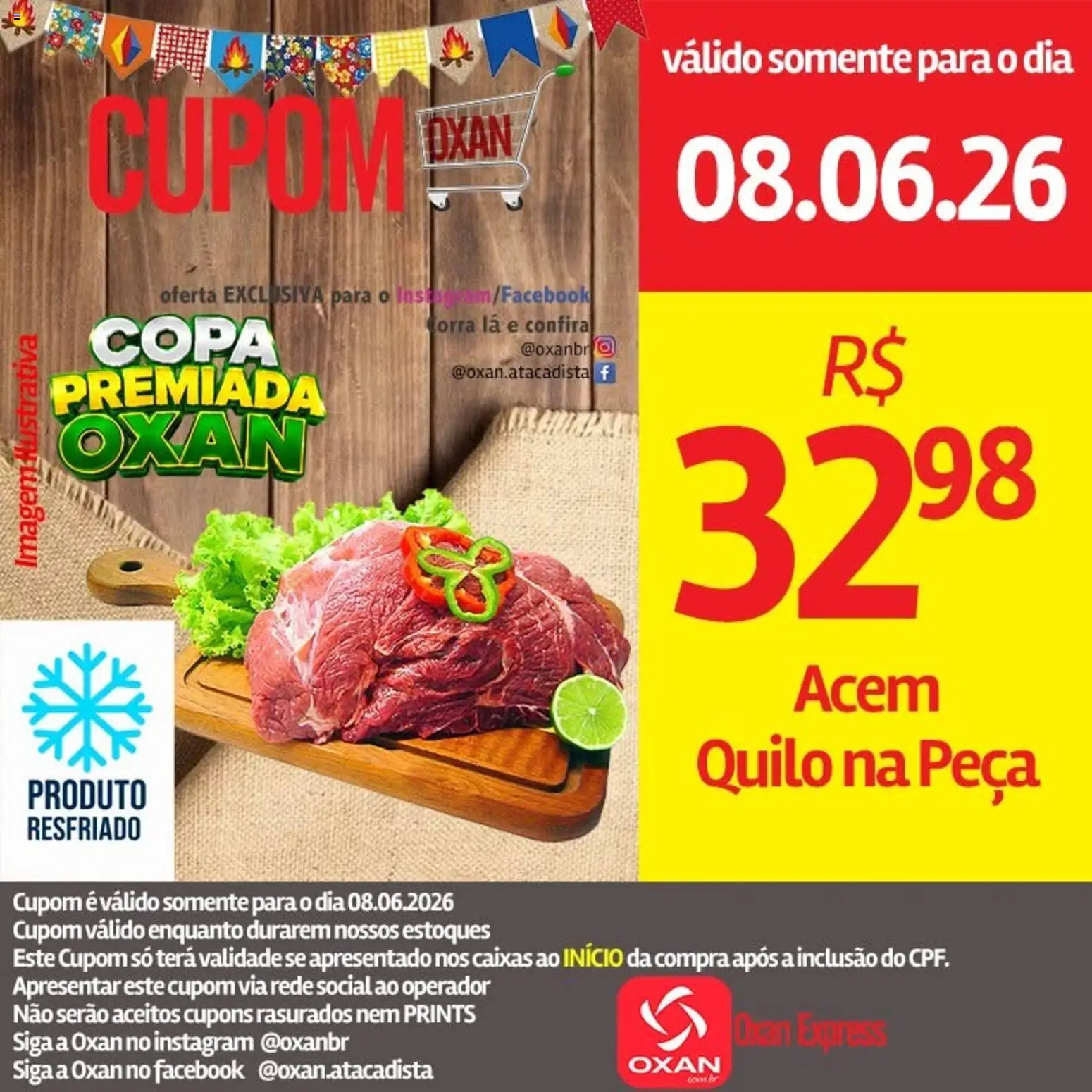 Oxan Atacadista Folheto - válido de 08.06.2026 | Página: 3 | Produtos: Acém, Copa
