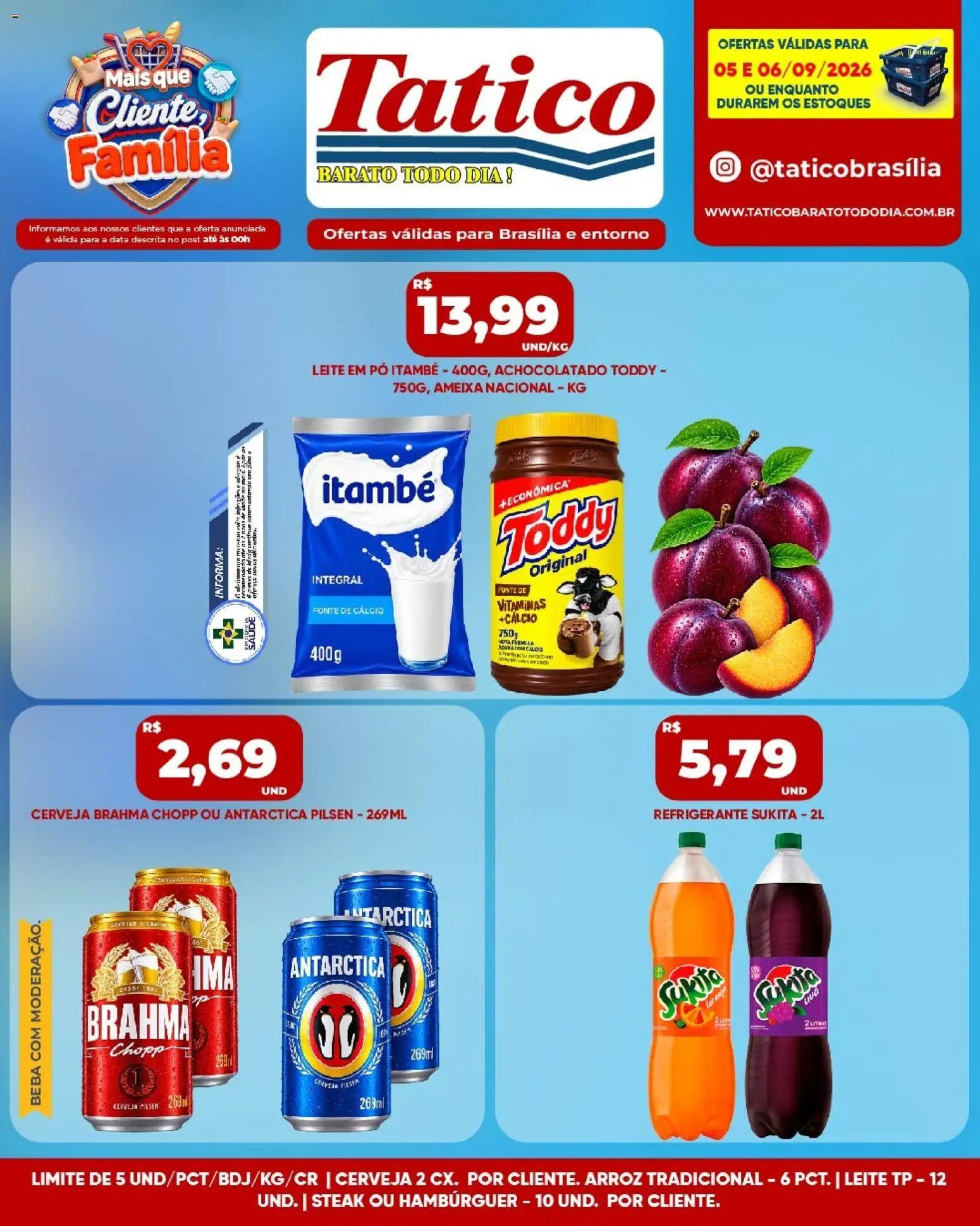 Tatico Folheto - válido de 05/09/2026 | Página: 4 | Produtos: Pó, Leite, Hambúrguer, Refrigerante