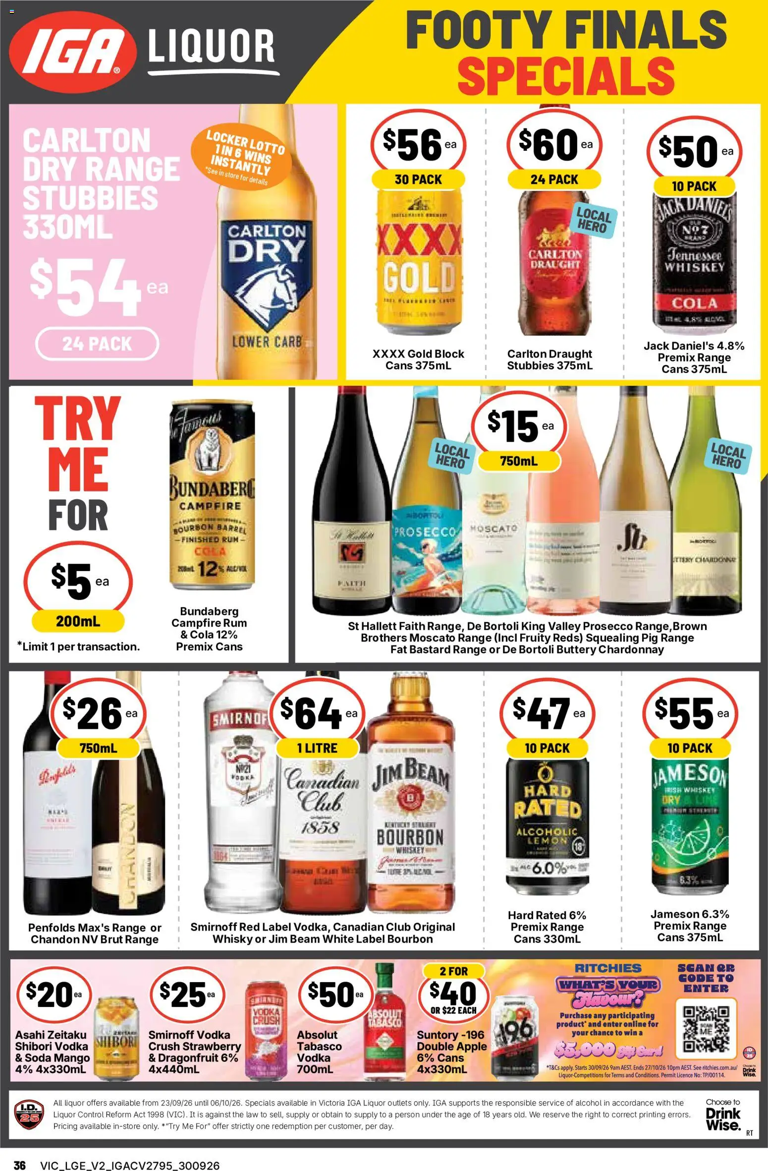 Ritchies catalogue - valid from 30/09/2026 | Page: 36 | Products: Jim Beam, Bourbon, Vodka, Lemon