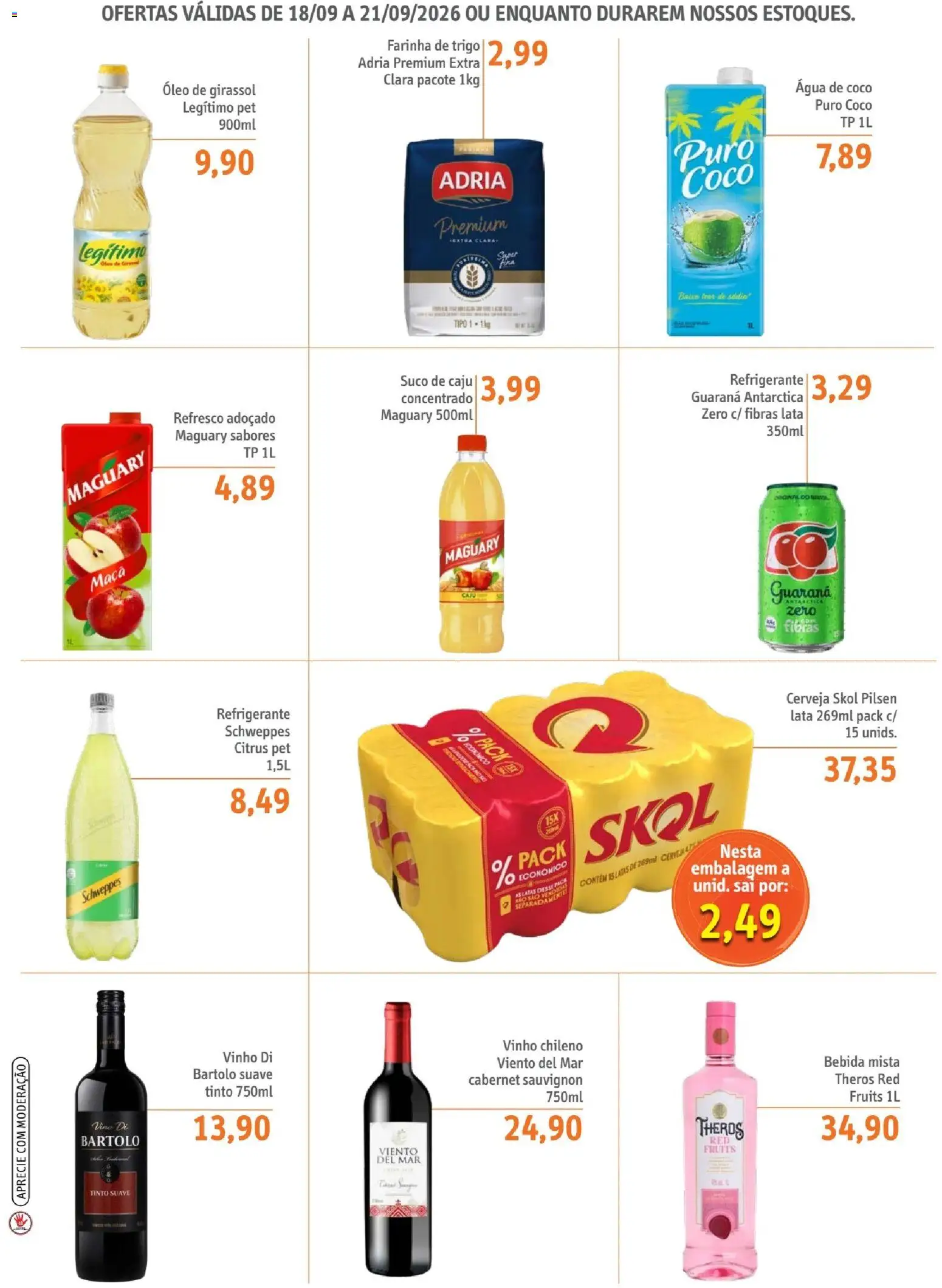 Sonda Folheto - válido de 18/09/2026 | Página: 3 | Produtos: Guaraná, Farinha de trigo, Água, Baixo