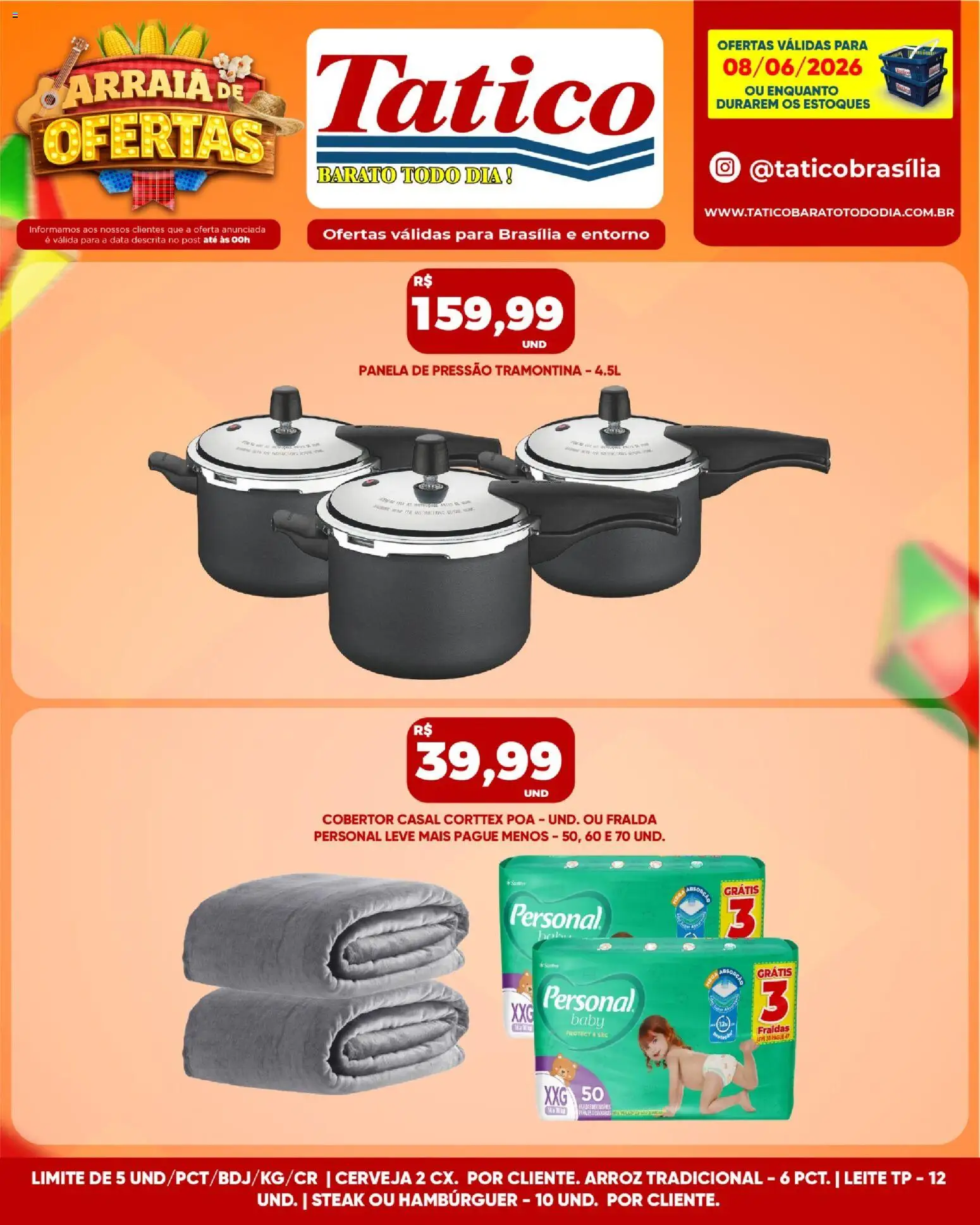 Tatico Folheto - válido de 09.06.2026 | Página: 33 | Produtos: Panela, Cobertor, Leite, Poá