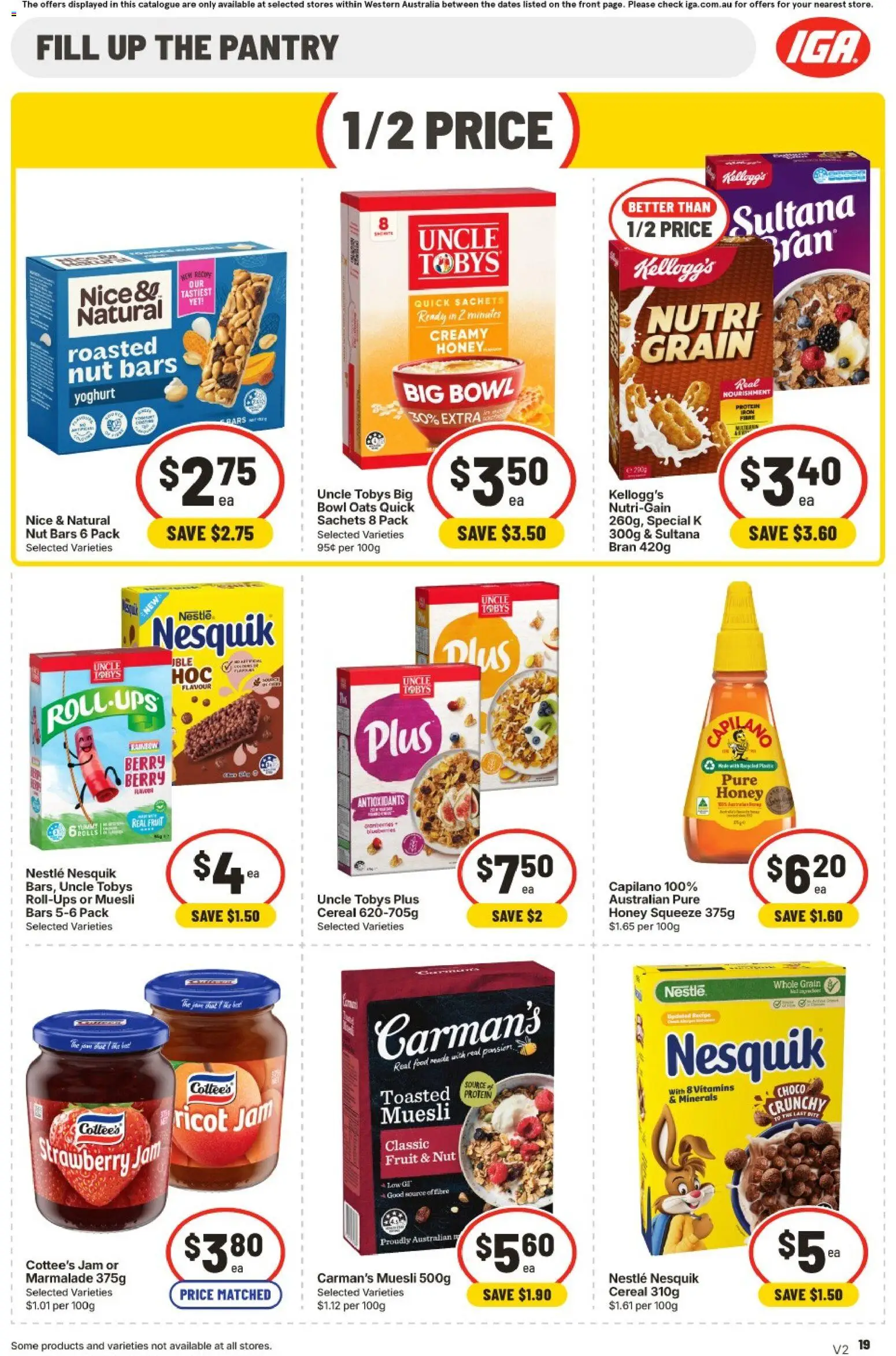 IGA catalogue - valid from 22/07/2026 | Page: 19 | Products: Yoghurt, Honey, Oats, Cereal