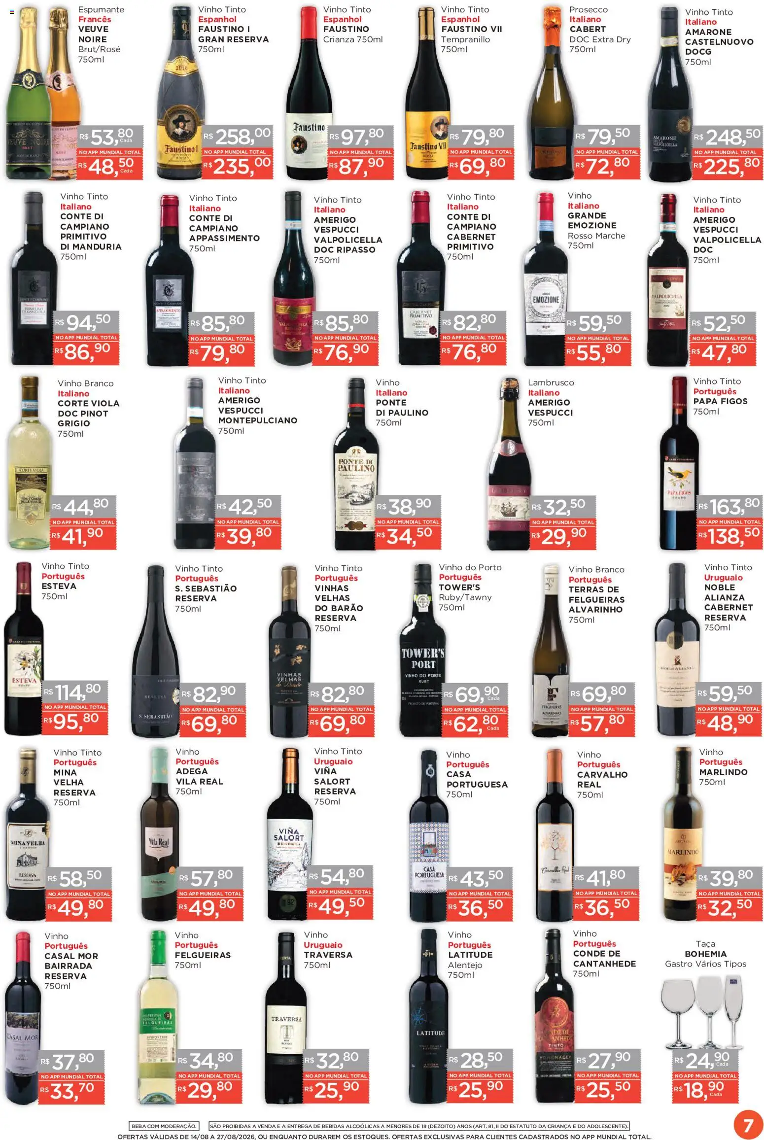 Mundial Folheto - válido de 14/08/2026 | Página: 7 | Produtos: Espumante, Figos, Vinho, Vinho branco
